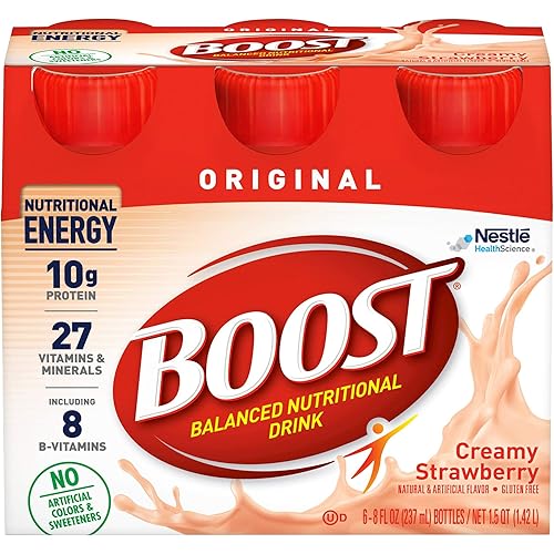 BOOST Original Nutritional Drink, Creamy Strawberry, 8 Ounce Bottle (Pack of 24)