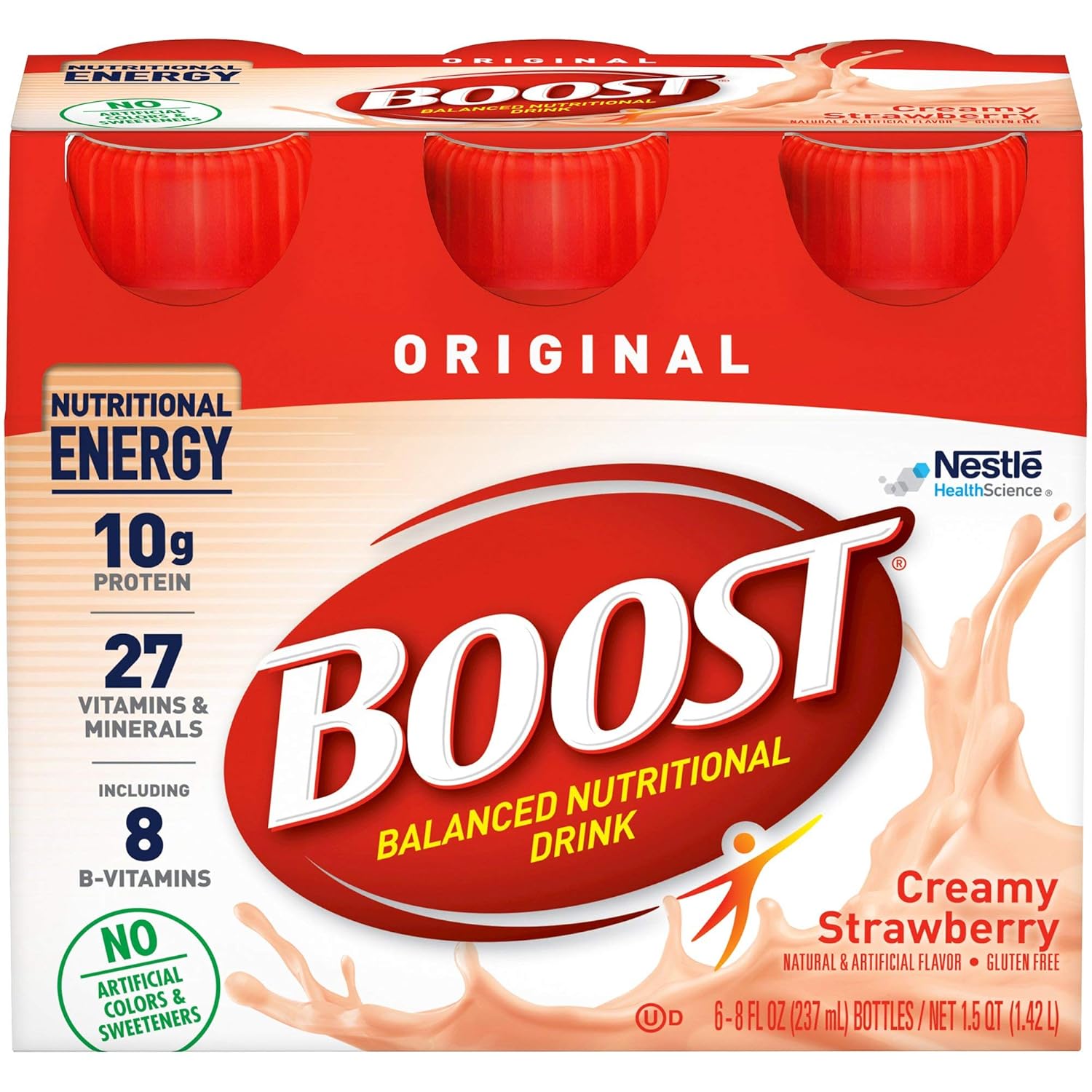 BOOST Original Nutritional Drink, Creamy Strawberry, 8 Ounce Bottle (Pack of 24)