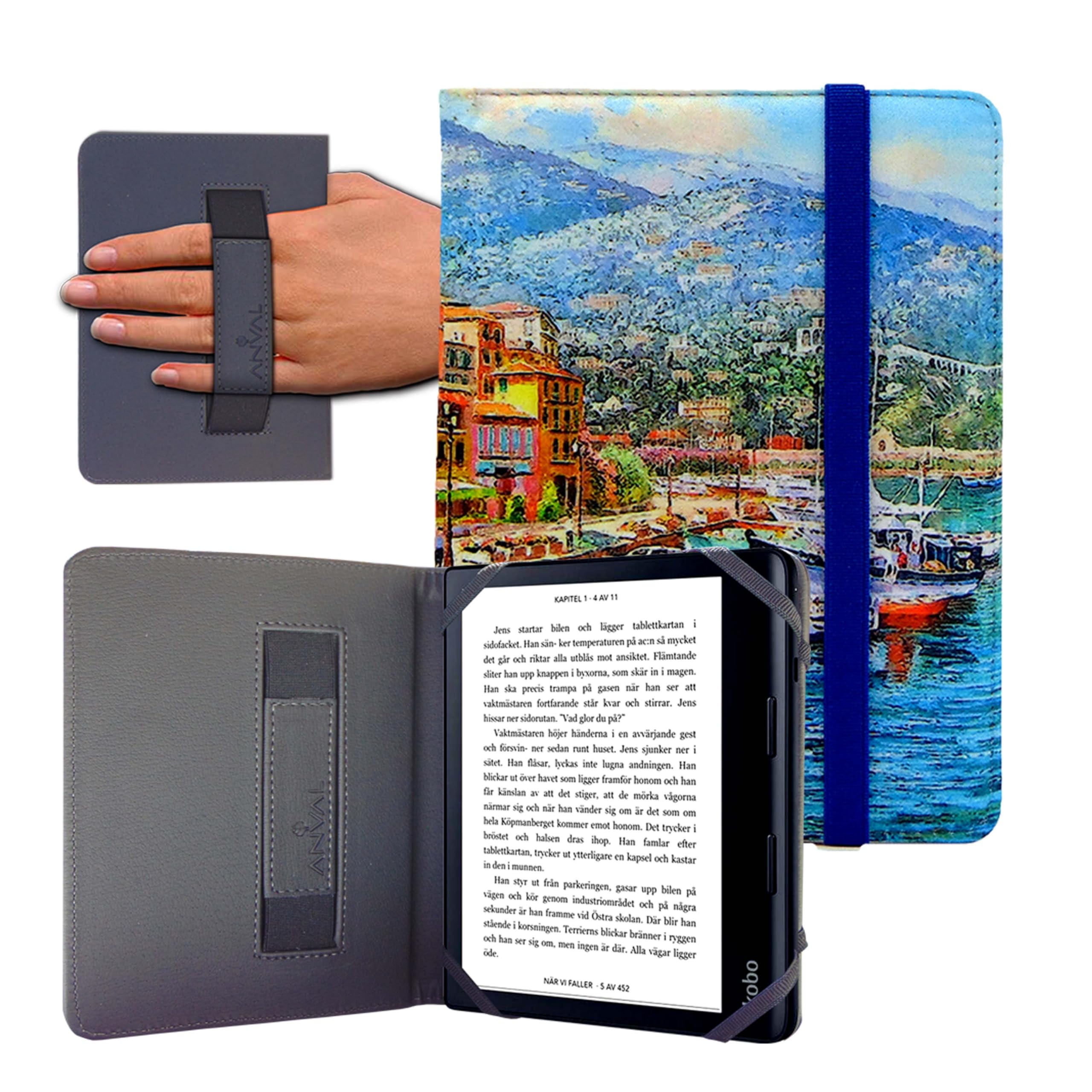 Funda para Libro electrónico eReader eBook de 6 Pulgadas - Kobo, Woxter, Tagus, BQ, Energy, SPC, Inves, Papyre, Wolder, Nolim - 6" Universal - elástico (173) — view 46