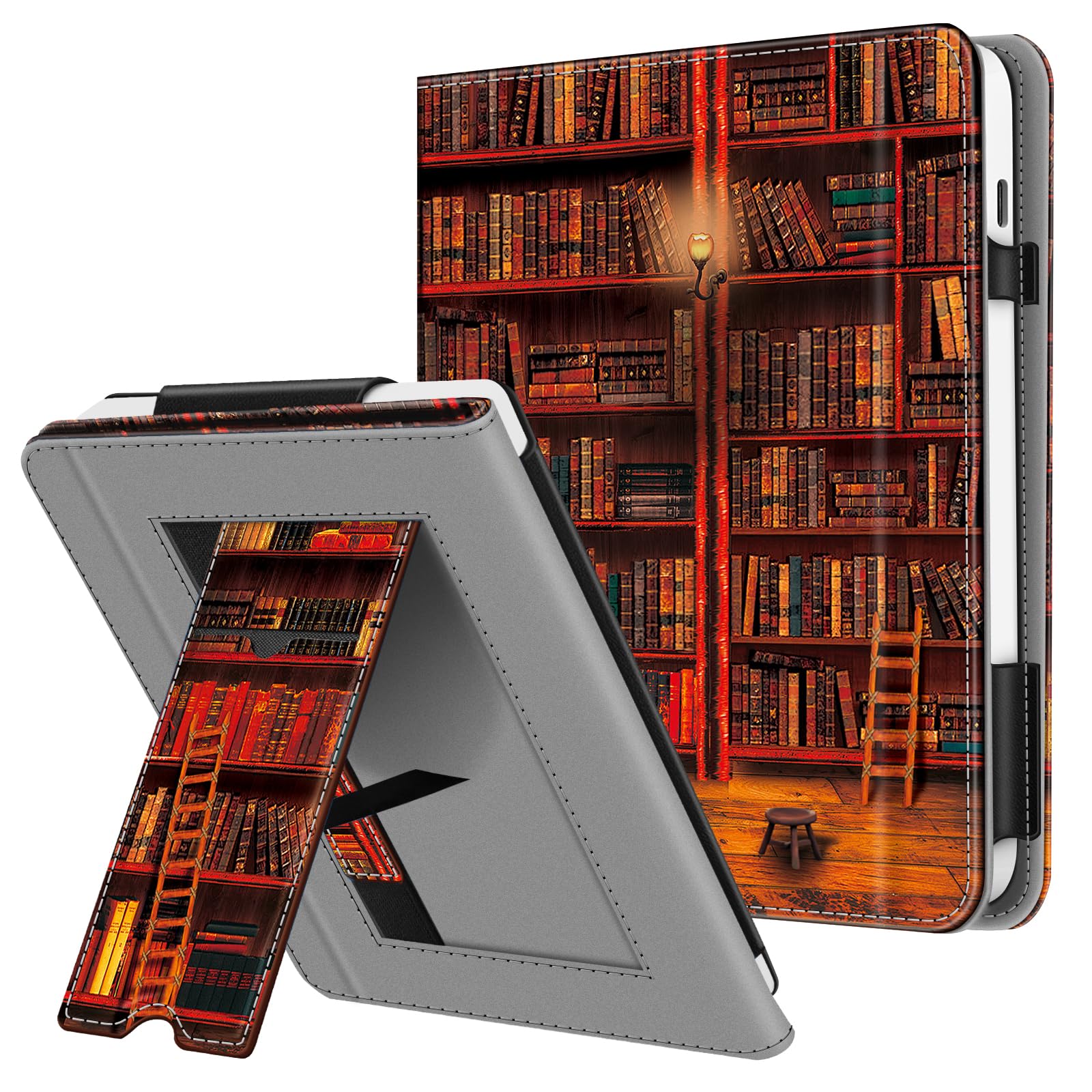 Fintie Stand Case for Kobo Libra 2 (2021 Release) - Premium PU Leather Sleeve Cover with Card Slot and Hand Strap for 7" Kobo Libra 2 eReader (Library)-image-44