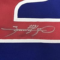 Vista 2 de Camiseta de béisbol azul de Chicago enmarcada autografiada/firmada de Sammy Sosa 33x42 JSA COA