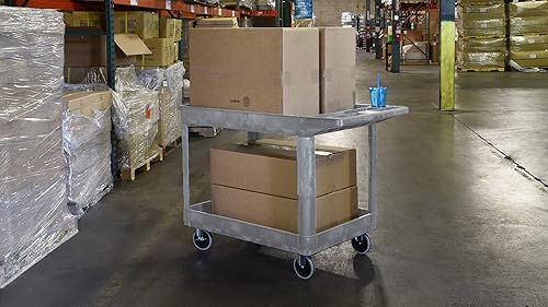 Miniatura 5 de Stand Steady Original Tubstr - Carrito utilitario extra grande de dos estantes, soporta hasta 500 libras, carrito de servicio rodante resistente