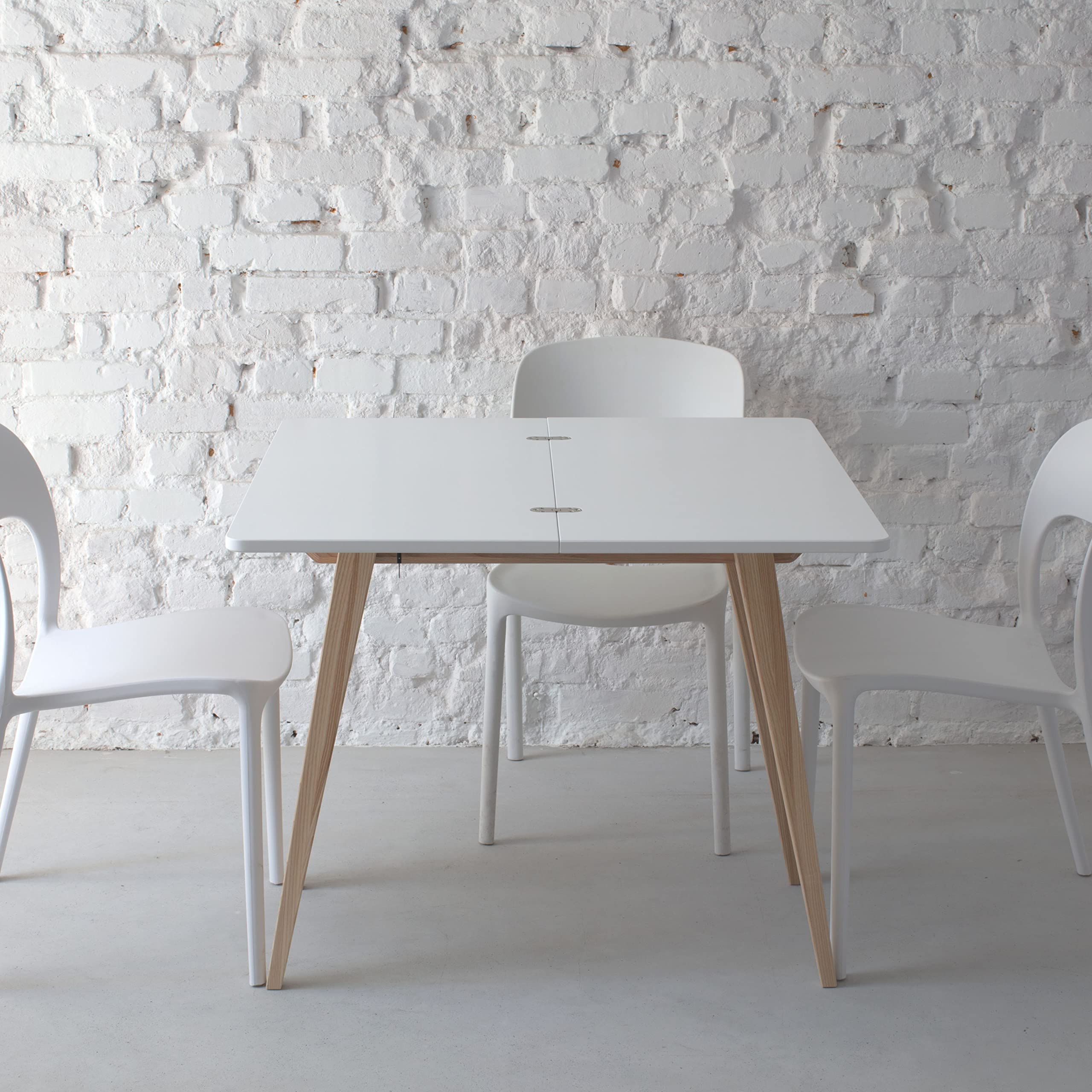 RAGABA Envelope - Mesa consola plegable para mesa de pasillo, 75 x 45 x 90 cm (alto x largo x ancho), mesa consola extensible madera marrón beige