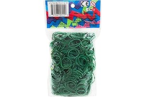 Rainbow Loom® Rubber Band Loom Refills: 600 Dark Green Bands and 24 C-Clips