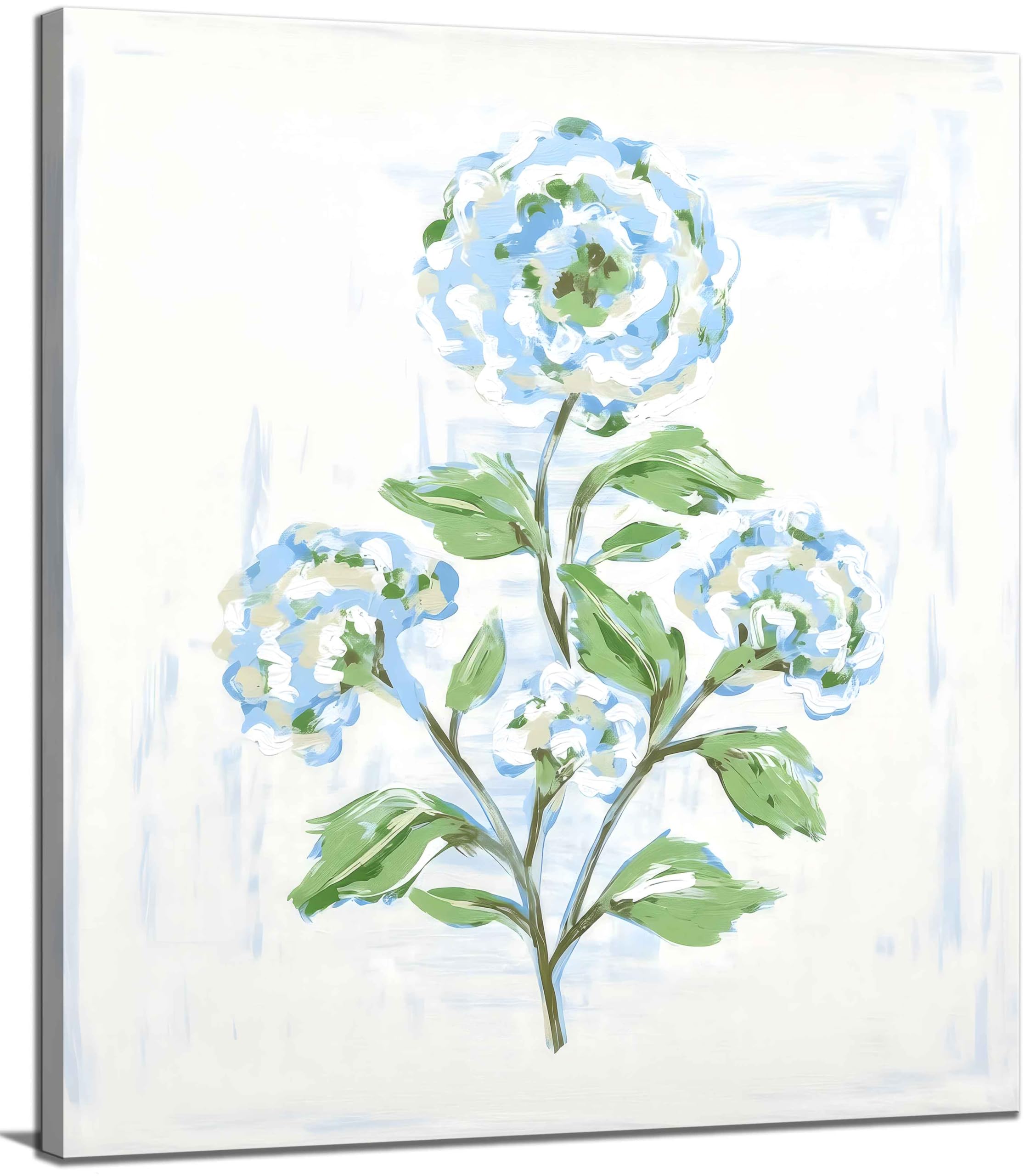 Photo 1 of Teal Floral Canvas Wall Art Blue Green Plant Flower Decor painting Pictures Modern Watercolor Botanical Posters Prints for living room Bathroom Bedroom Office Hallway Home Decoration