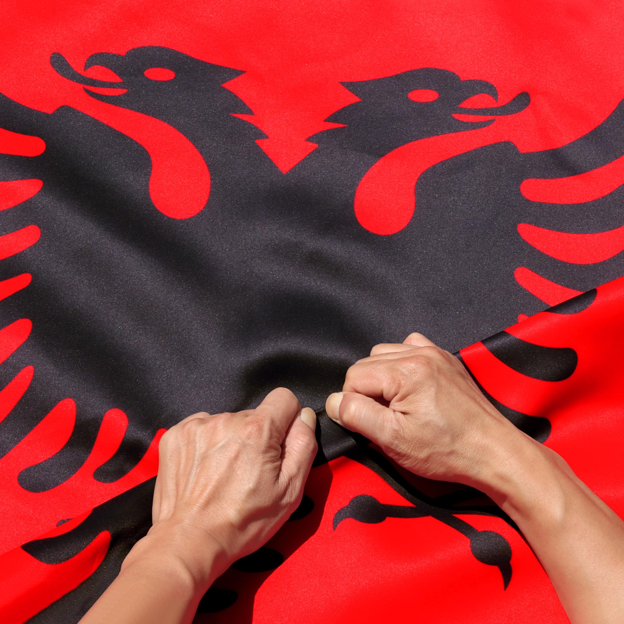 Drapeau albanais extérieur double face 3 plis grand format