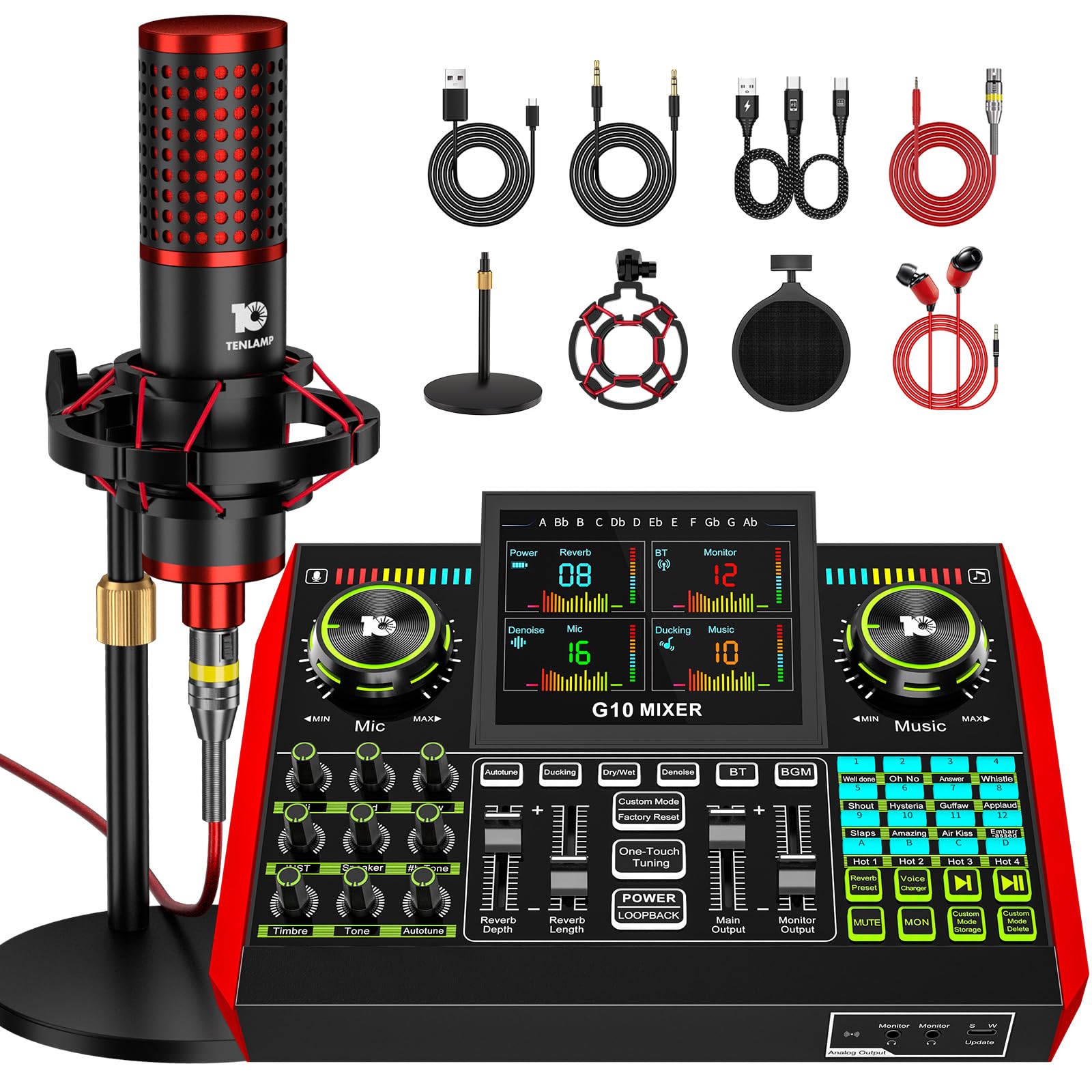 P17 ポッドキャストマイクセット 多機能オーディオミキサー付き Yinkaer Amazon.co.jp: Yinkaer P17 ポッドキャストマイクセット G10 多機能