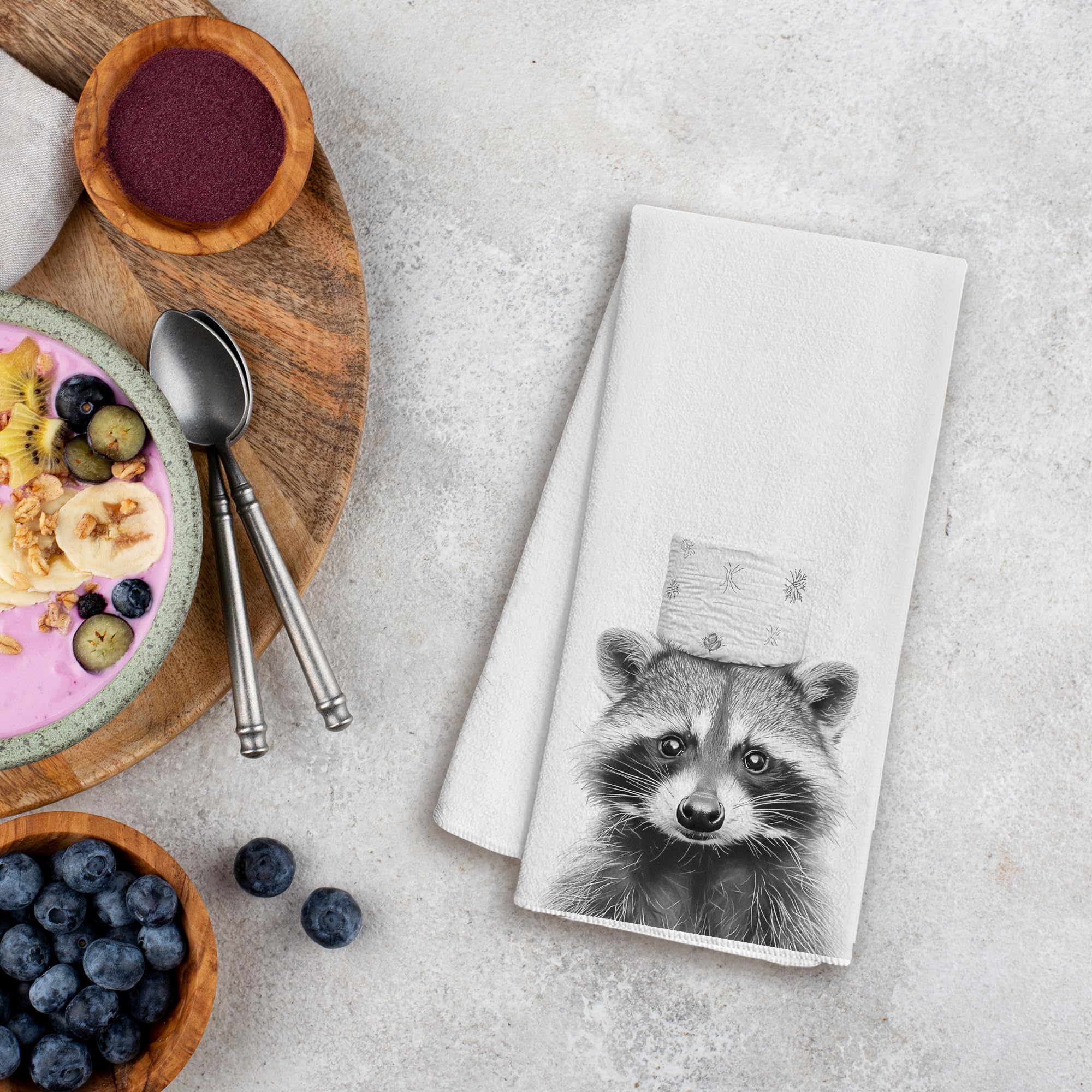 WFSM Raccoon Gifts Decorative Towels for Bathroom - Raccoon Decor Hand Towels, Cute Animal Kids Room Decor, Decorative Hand Towels for Bathroom, 16×24 Inches