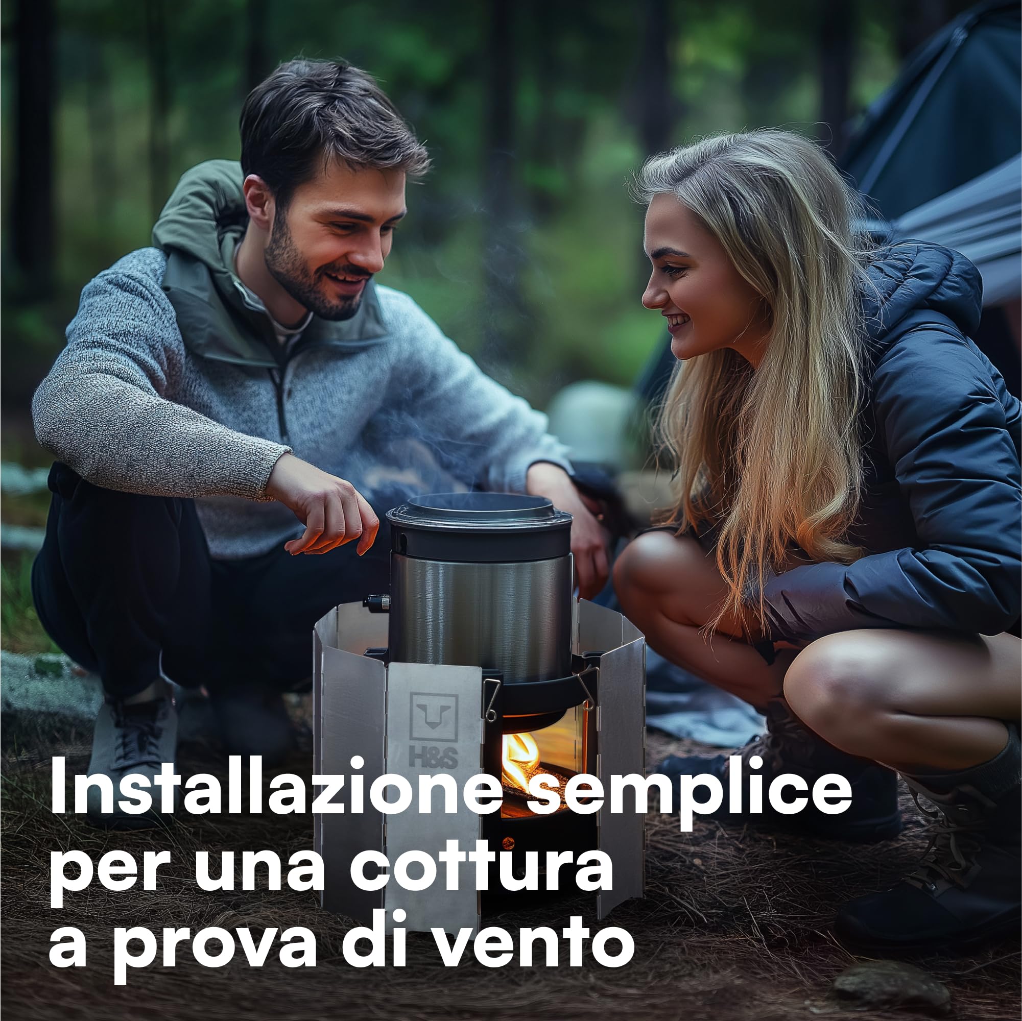 H & S®, 10 pannelli pieghevoli da campeggio per piano cottura a gas e anti-vento
