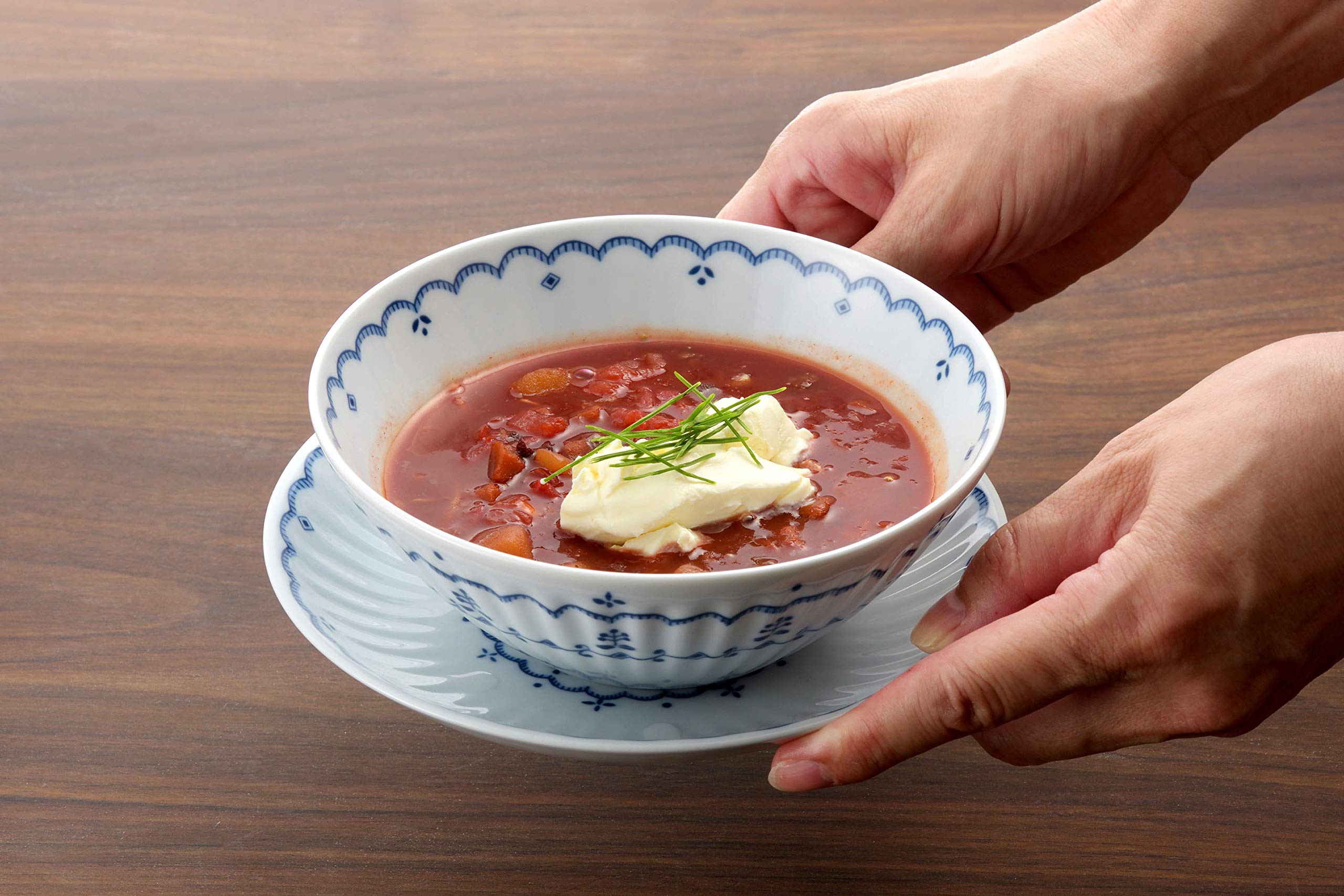 Amazon.co.jp: 団陶器 有田焼 Shoei ヨーロピアンボウル(3柄組) 白、藍