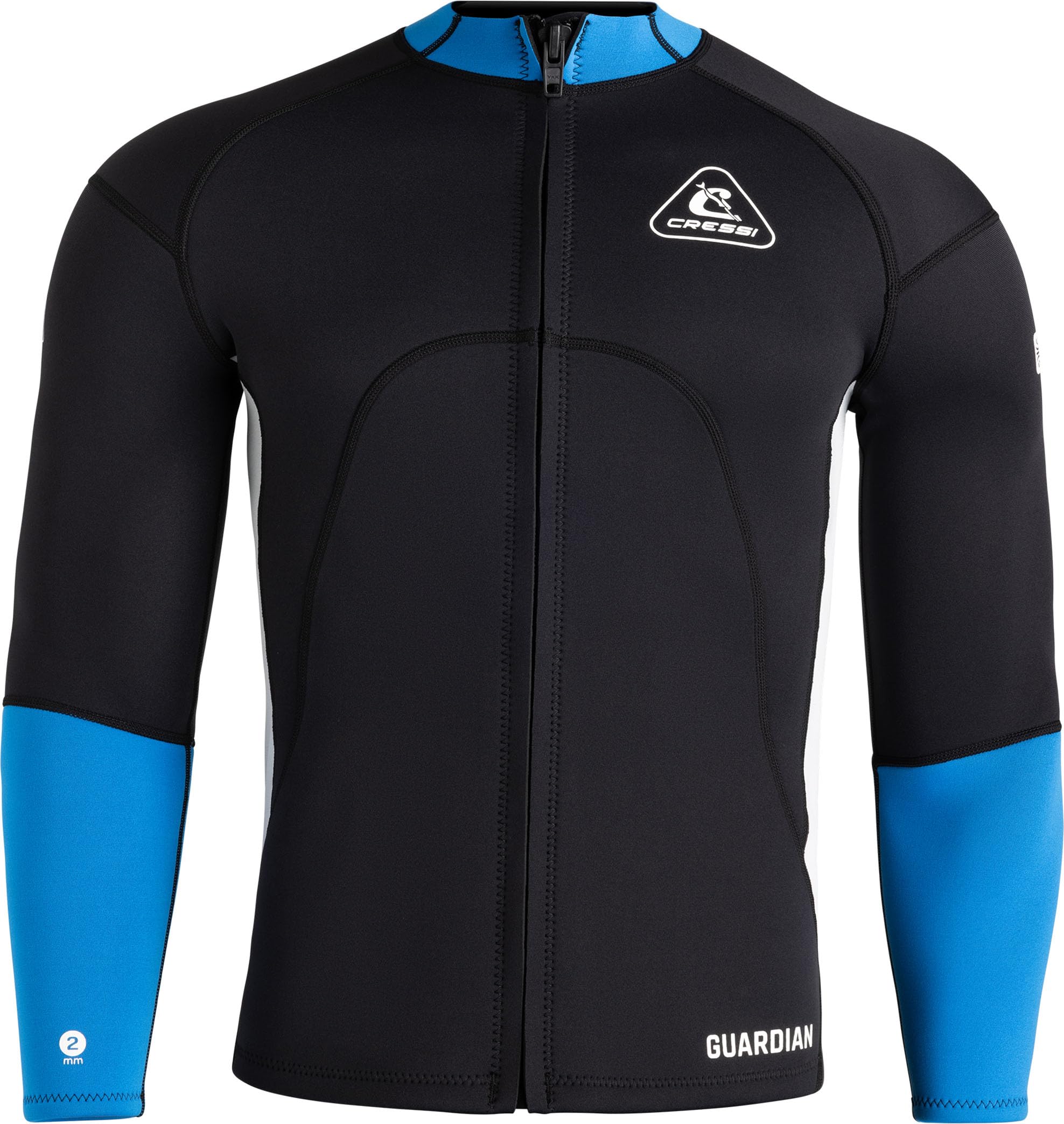 CRESSI Guardian Man Neoprene Jacket Black/Azule 2mm S/2 - Chaqueta de Neopreno de 2 mm, para Natación, Snorkel, Sup, Surf, Kayak y Otros Deportes Acuáticos, Negro/Azul, S/2, Uomo CRESSI Guardian Man Neoprene Jacket Black/Azule 2mm S/2 - Chaqueta de Neopreno de 2 mm, para Natación, Snorkel, Sup, Surf, Kayak y Otros Deportes Acuáticos, Negro/Azul, S/2, Uomo