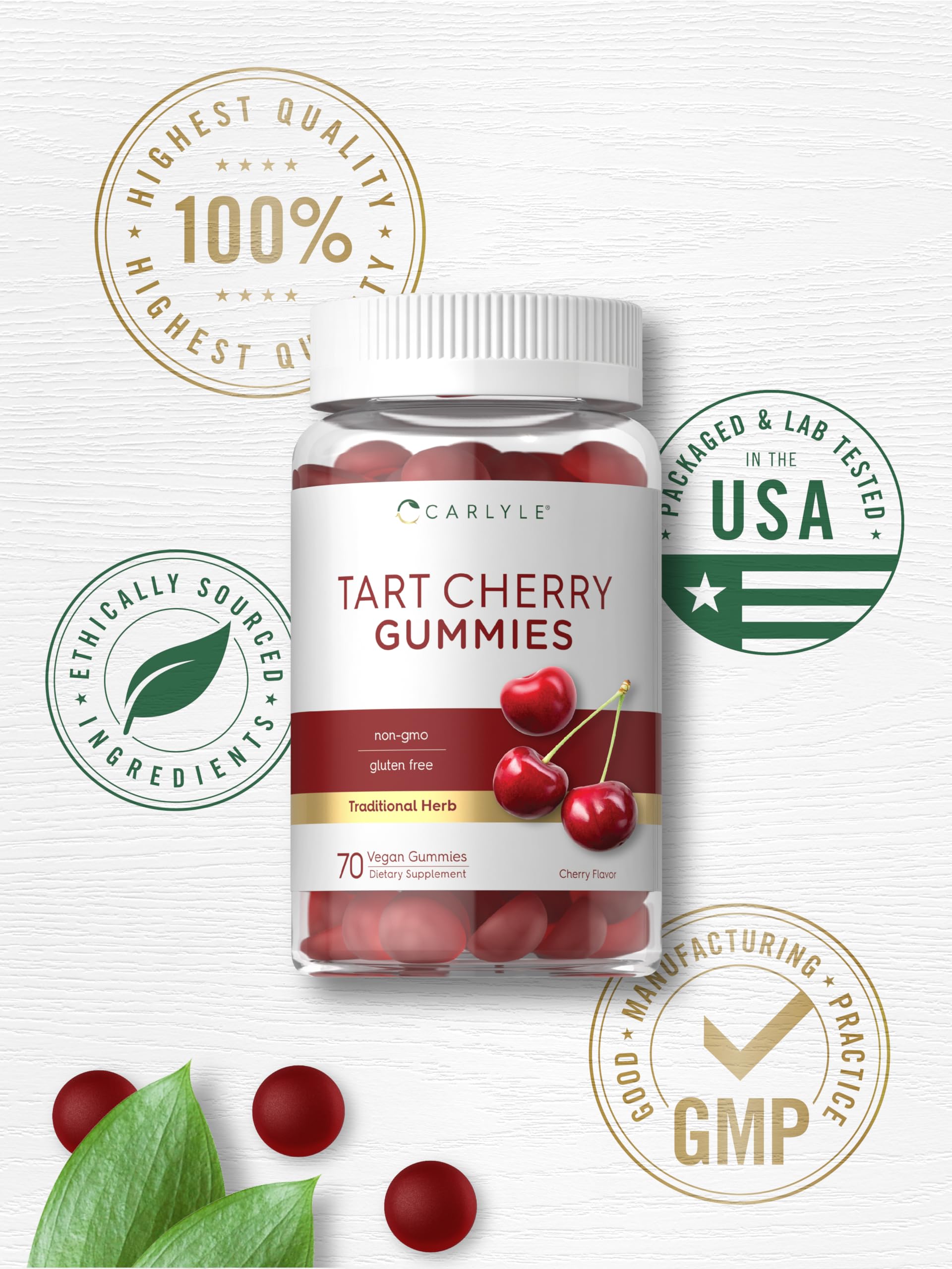 Carlyle Tart Cherry Gummies | 70 Count | Fruit Extract Supplement — Amazon image 6