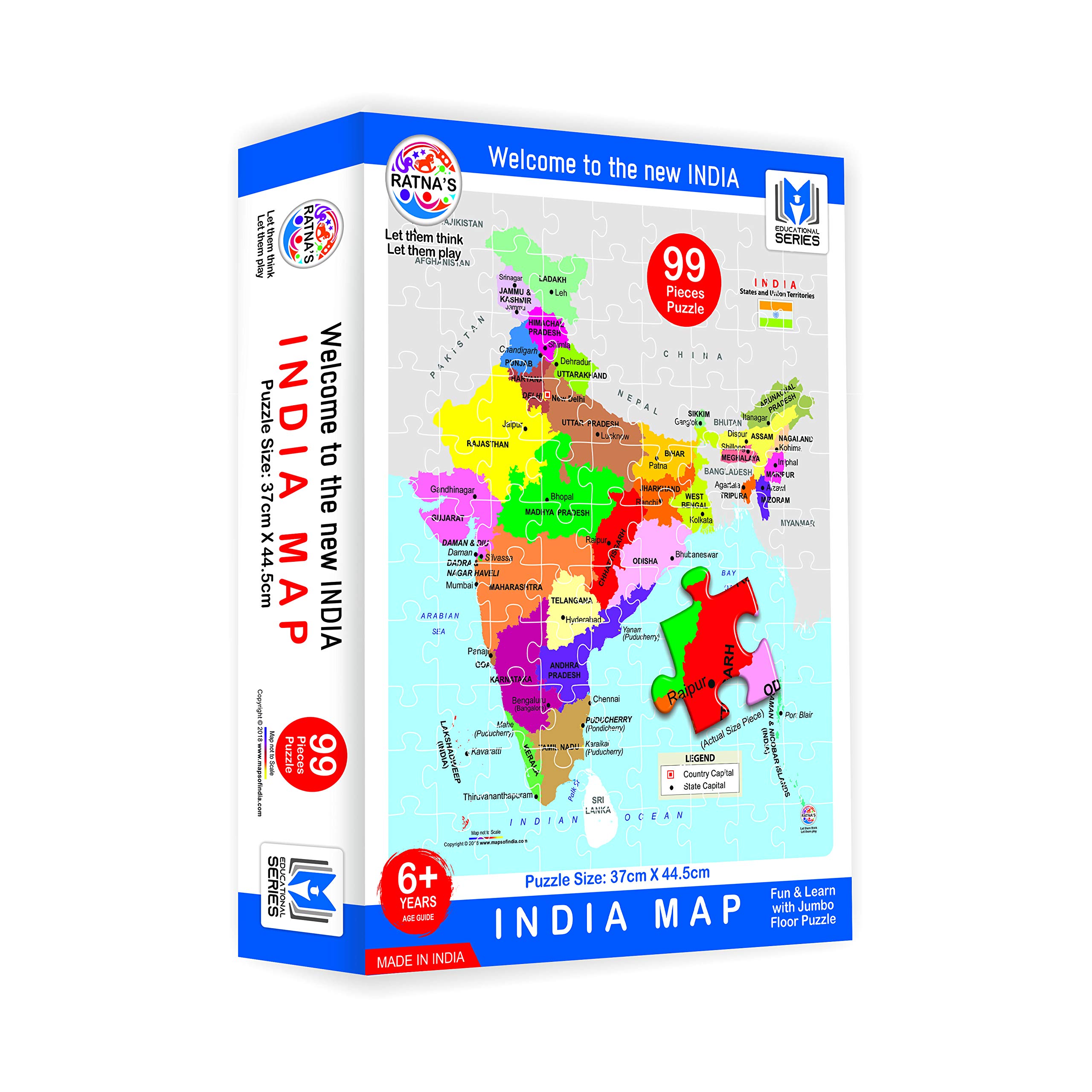 RATNAS Educational Jigsaw Puzzle Range for Kids. (India MAP) (B07CNKTR2S) Amazon Price History, Amazon Price Tracker
