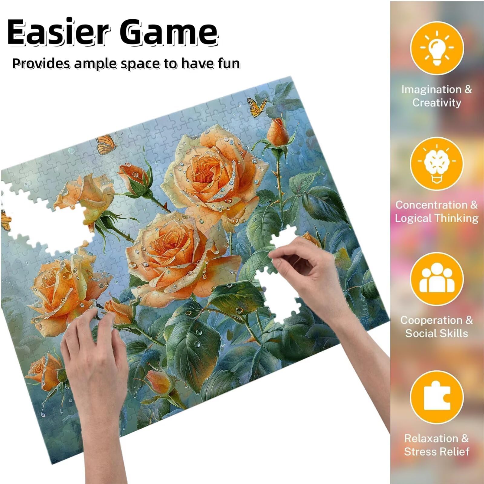 Jigsaw Puzzle, 4000 Pezzi Puzzle Classici, Rosa Puzzle Rilassamento Intelligence, Mpossibile Difficile Puzzles impegnativo per adulti Puzzles per Gioco Familiare, Regalo per Amore Amico Rosa K0F-237