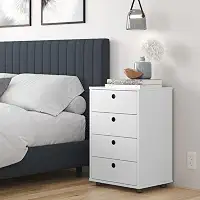 Mesa de Cabeceira Gaveteiro Classic 04 Gavetas Grande Quarto (BRANCO)