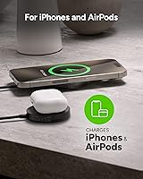 Vista 6 de Mophie 15W Wireless Charging Pad with Kickstand - MagSafe and Qi2 Compatible for iPhone 17/16/15/14/13/12, AirPods Pro (2nd & 3rd Gen), Compact
