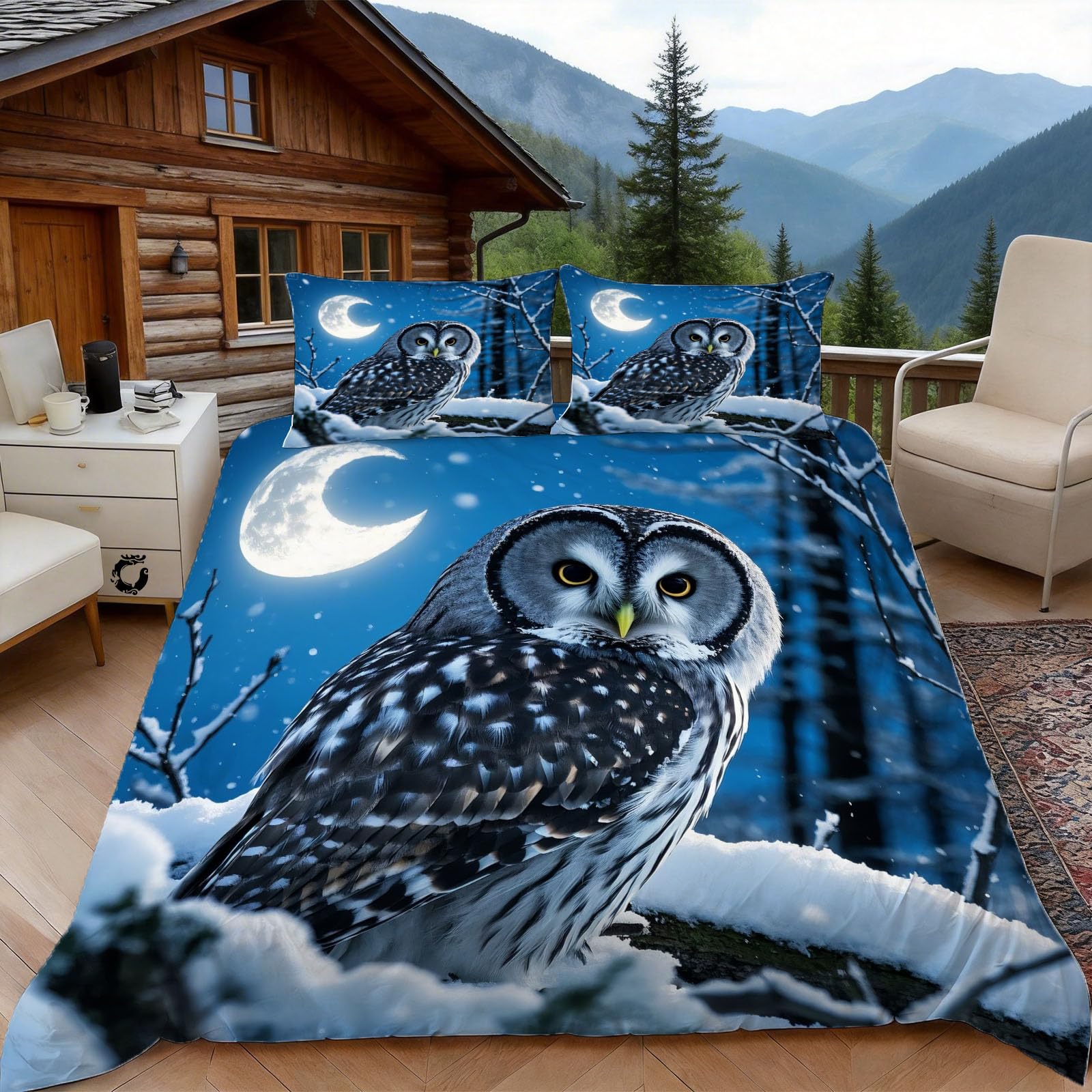 Housse de couette hibou 220x240 cm pour transformer votre chambre en cocon de douceur