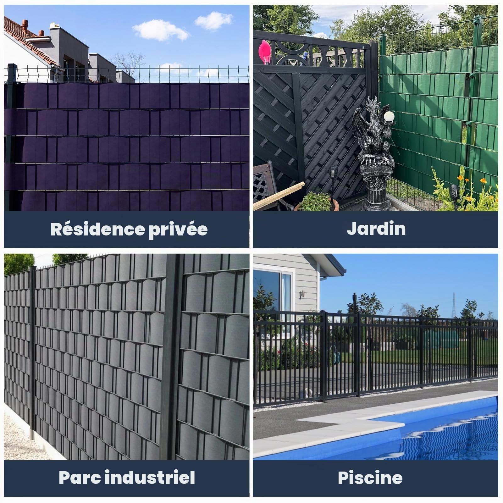 Lot de 40 clips de fixation en PVC pour bandes brise-vue - Clips de fixation - Brise-vue / protection contre le vent - Pour panneaux de jardin à double fil
