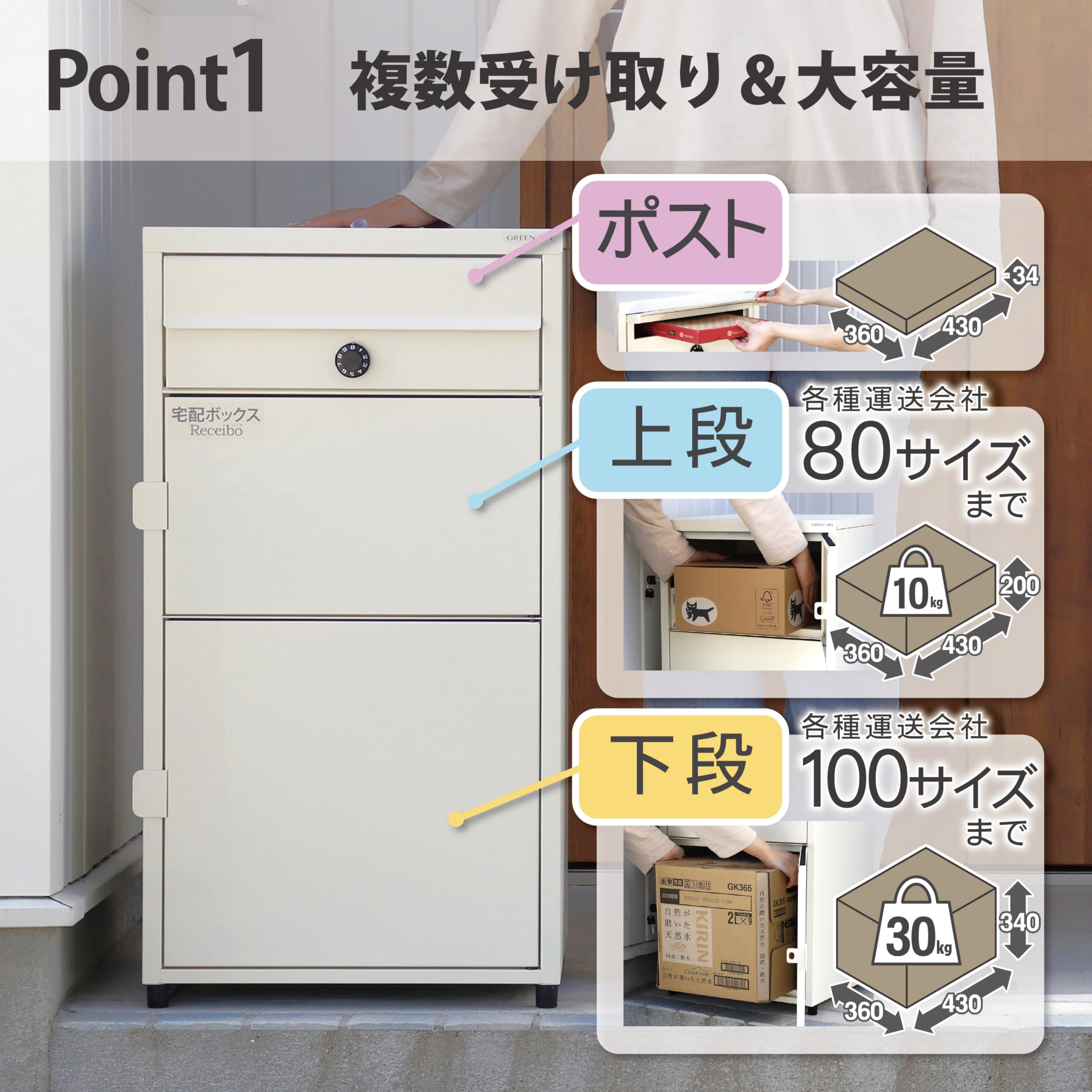 Amazon.co.jp: 【複数受取可能】グリーンライフ 宅配ボックス 宅配BOX