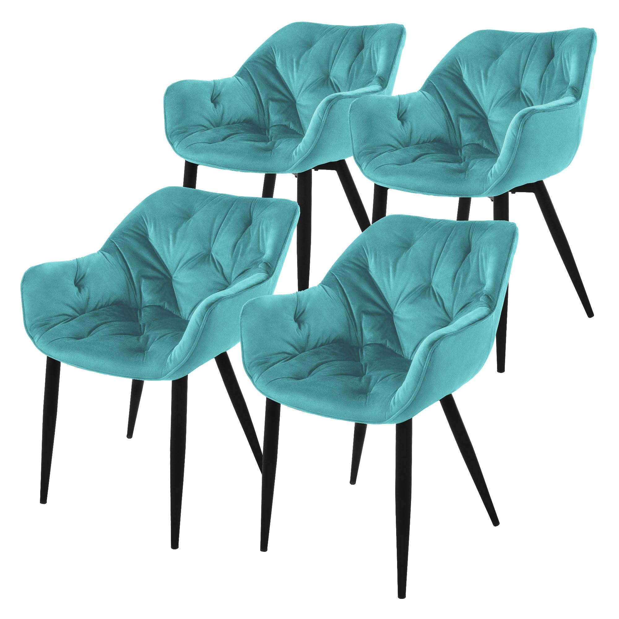 ML-Design Eetkamerstoel 4-delige set donkerblauw, Keukenstoel