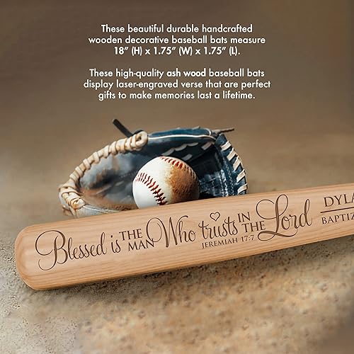 Miniatura 3 de Bautismo personalizado 1 comunión santa bautizo bate de béisbol Bautizo regalo bendecido es el hombre que confía en el señor Jeremías 177 18