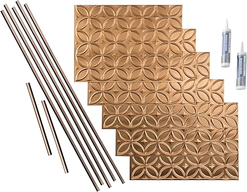 FASÄDE Kit de anillos decorativos de vinilo para salpicaduras de 15 pies cuadrados en cobre pulido