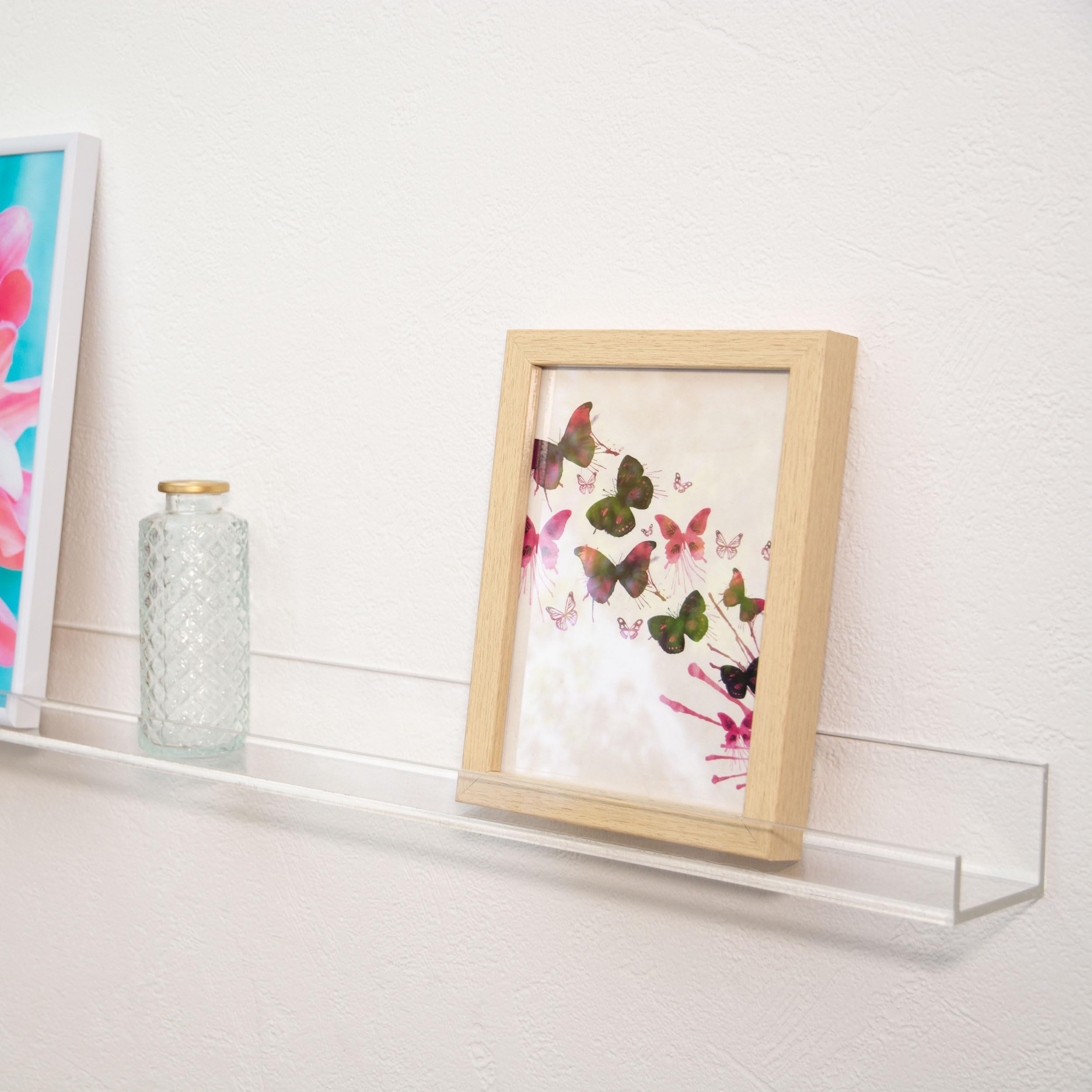 Galerieboard aus Acrylglas 50cm Transparent Breite Bilderleiste Fotoleiste Wandregal