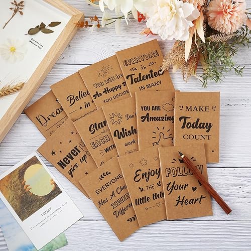 Miniatura 6 de Qeeenar 108 cuadernos de papel kraft con versículos de la Biblia, regalos inspiradores, mini citas motivacionales, bloc de notas de bolsillo para