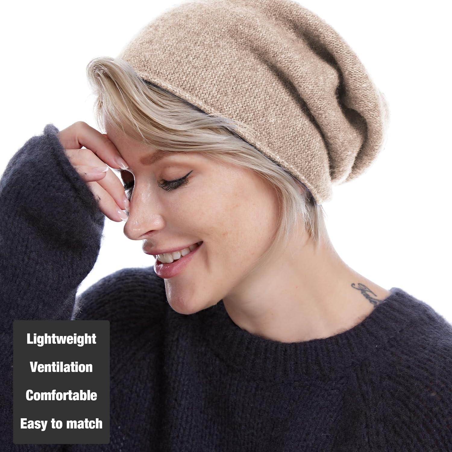 MissShorthair Slouchy Beanie Hats for Women Fashionable Warm Winter Beanie Knit Hat - Image 4