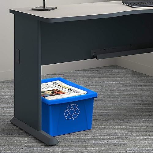 Miniatura 3 de Storex 5.5 Gallon (21L) Recycle Bin, 16.75 x 8.25 x 11.88 Inches, Blue (61517A06C)