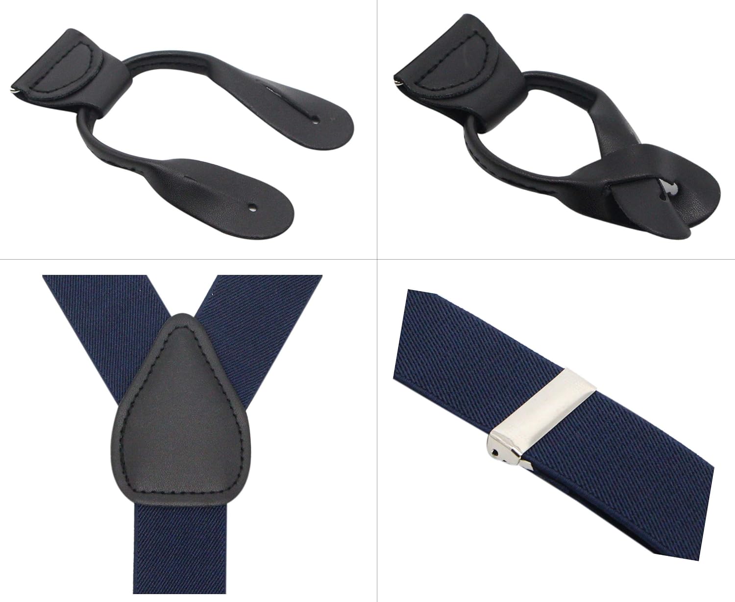Y Back Button 1.4" Suspenders for Men with Stylish Leather Button Ends Long Lasting Stretch Ultimate Fashion - Image 4