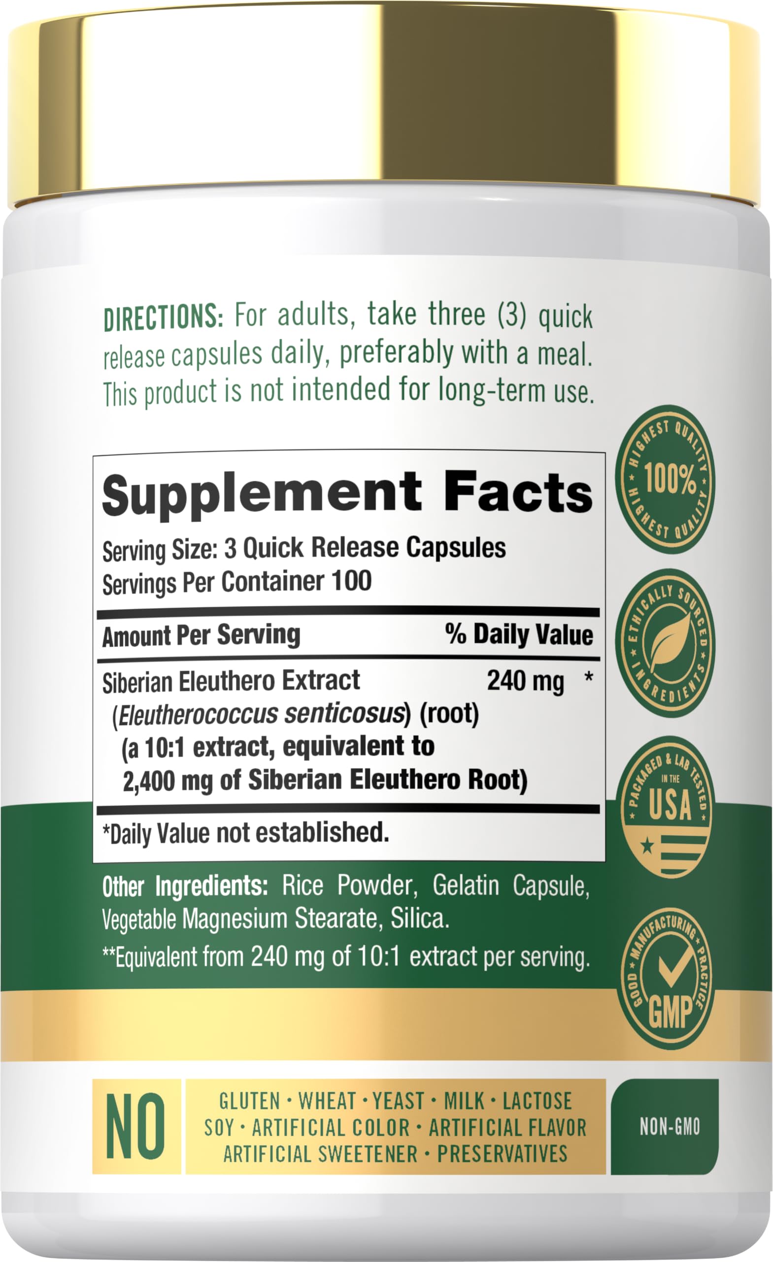Carlyle Siberian Eleuthero | 300 Capsules | Eleutherococcus Senticosus Root — Amazon image 2