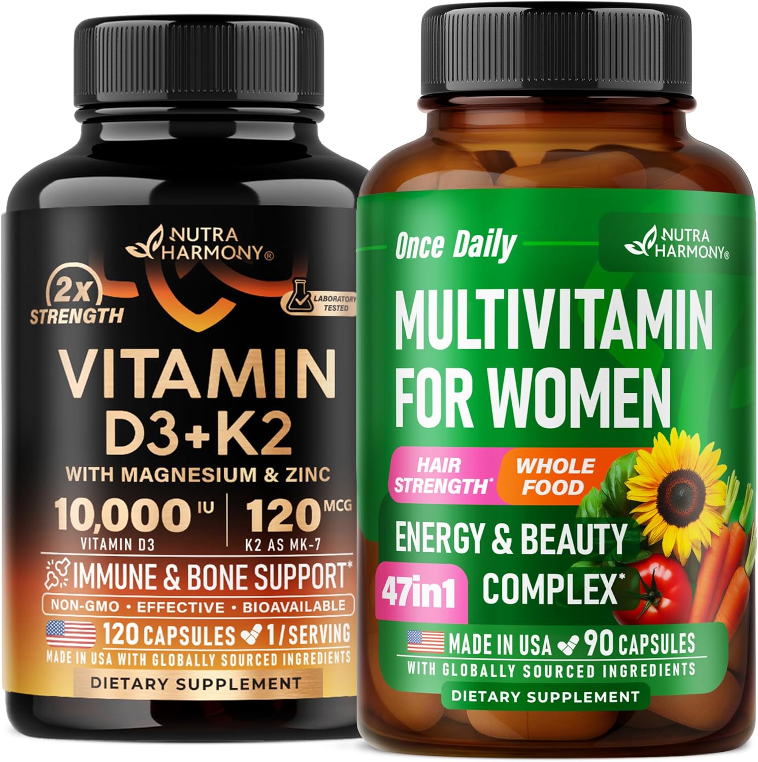 NUTRAHARMONY Vitamin D3 K2 & Multivitamins for Women Capsules
