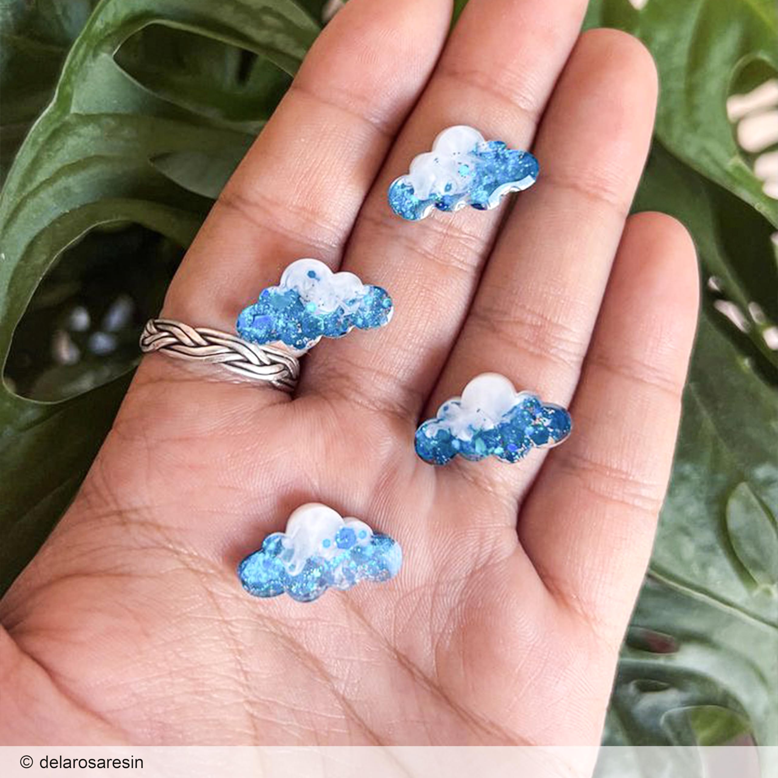 MelbMolds Moule en silicone pour résine époxy en forme de mini nuage : Créez des porte-clés et bijoux DIY
