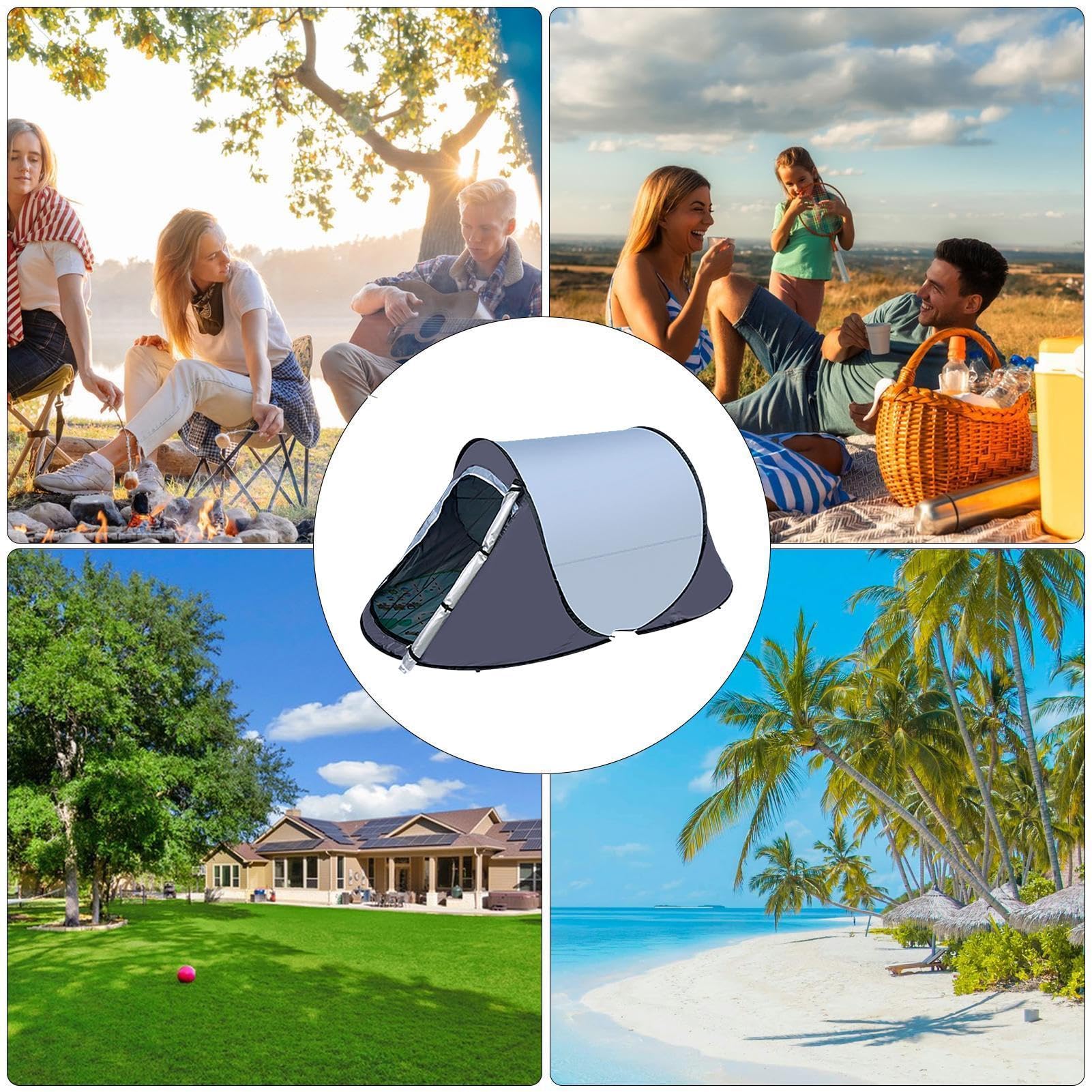 Pop-up-Zelt für Camping | Sofortiges Familienzelt – 1 – 2 Personen, automatische Konfiguration der Sonnencreme, sofort, für Camping, Wandern, Reisen