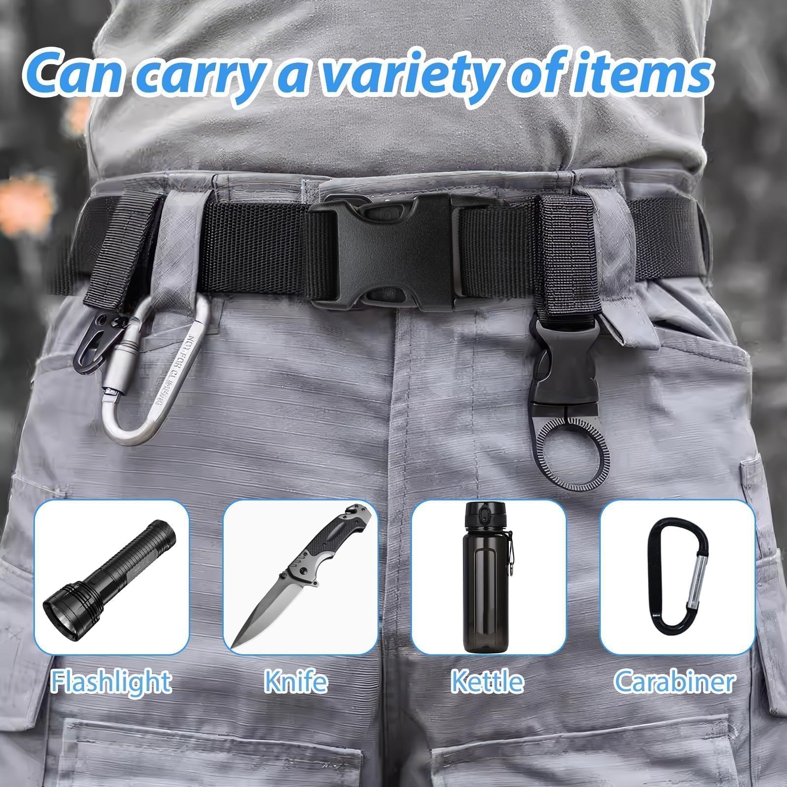 Cintura Tattica Militare,Cintura Regolabile 140cm,Nylon Resistente All'usura,Fibbia Sgancio Rapido,Adatta per Uso Quotidiano e Operazioni Tattiche,Passaggio Attraverso la Sicurezza Aeroportuale,nero