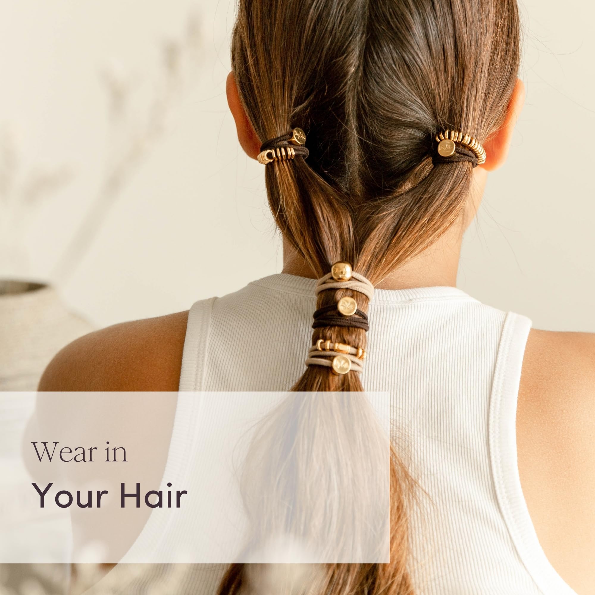 By Lilla Juego de 3 gomas elásticas para el pelo con forma de disco, brazaletes, accesorios para el cabello para mujer, lazos para el pelo sin arrugas y pulseras para mujer, color plateado