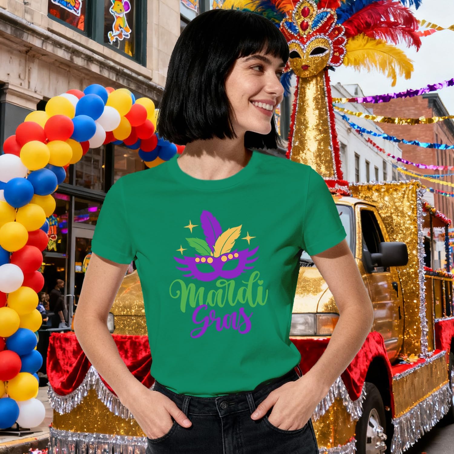 Mardi Gras Shirts for Women Mardi Carnival T-Shirt Fat Tuesday Tee Tops - Image 3