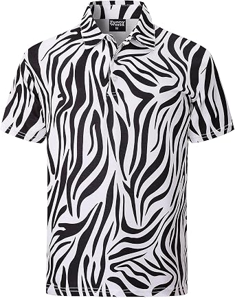 Funny World Mens Animal Print Polo Funny Golf Shirt Short Sleeve Costumes for Adults