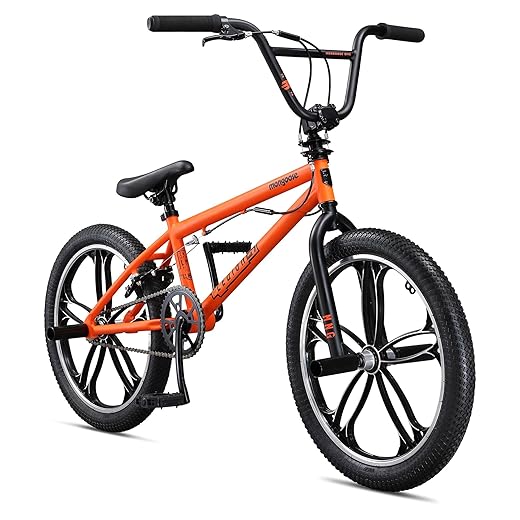Mongoose Legion Freestyle Sidewalk BMX Bike for-Kids, -Children and Beginner-Level to Advanced Riders, 16-20-inch Wheels, Hi-Ten Steel Frame, Micro Drive 25x9T BMX Gearing