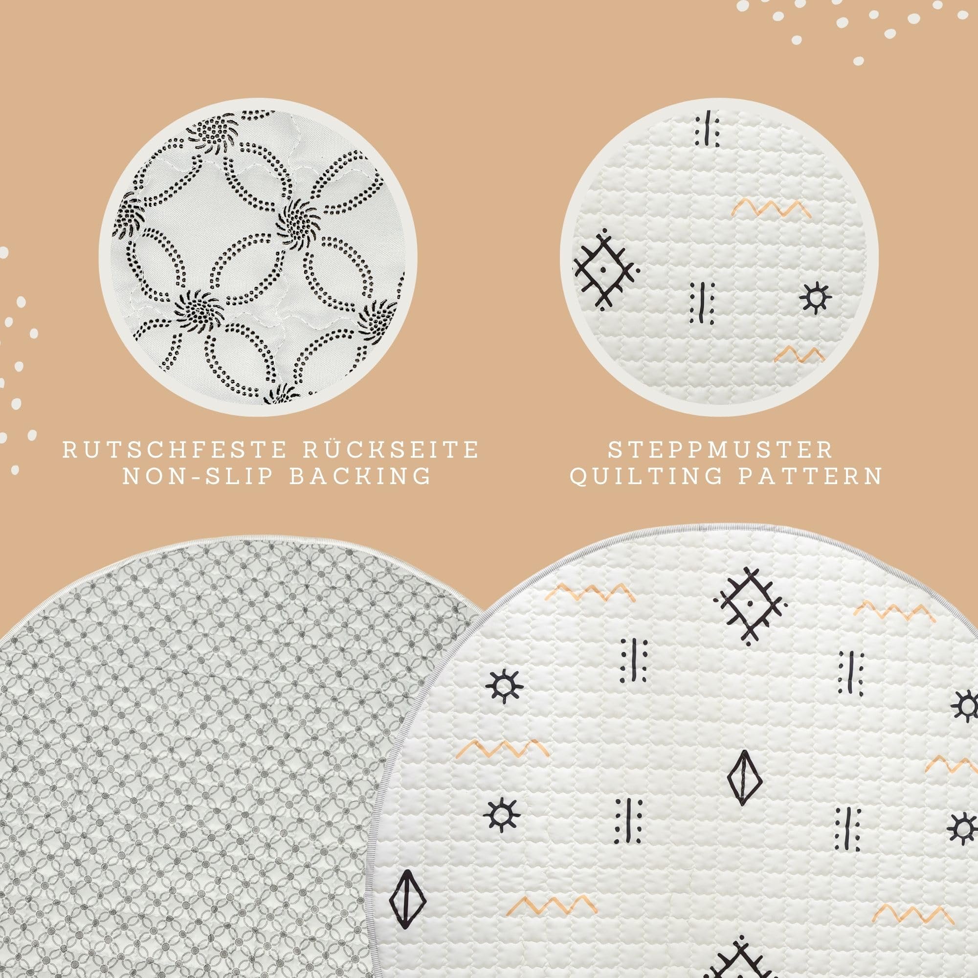 Hakuna Matte Grande Tappeto morbido bambini Imbottito 150 cm - Tappeto Giochi bambini Spesso 1.5 cm - Tappeto neonato con Supporto Antiscivolo per Gattonare, Giocare (Acapulco Beach)