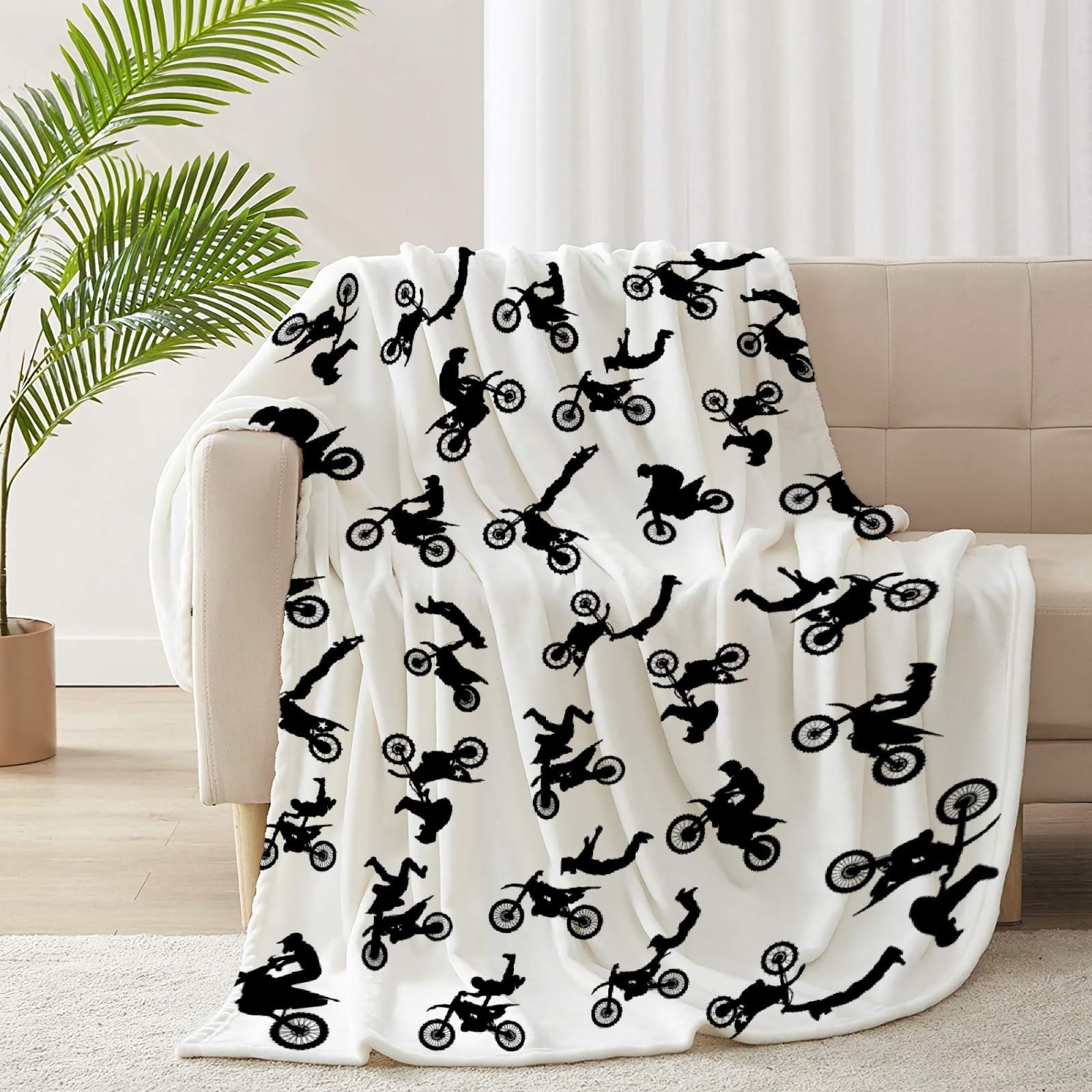 Manta de moto de cross, regalo para niños y niños, manta de motocicleta | Manta suave para niños y amantes de la motocicleta, regalo para niños, para decoración de sofá, cama, 50 x 40 pulgadas