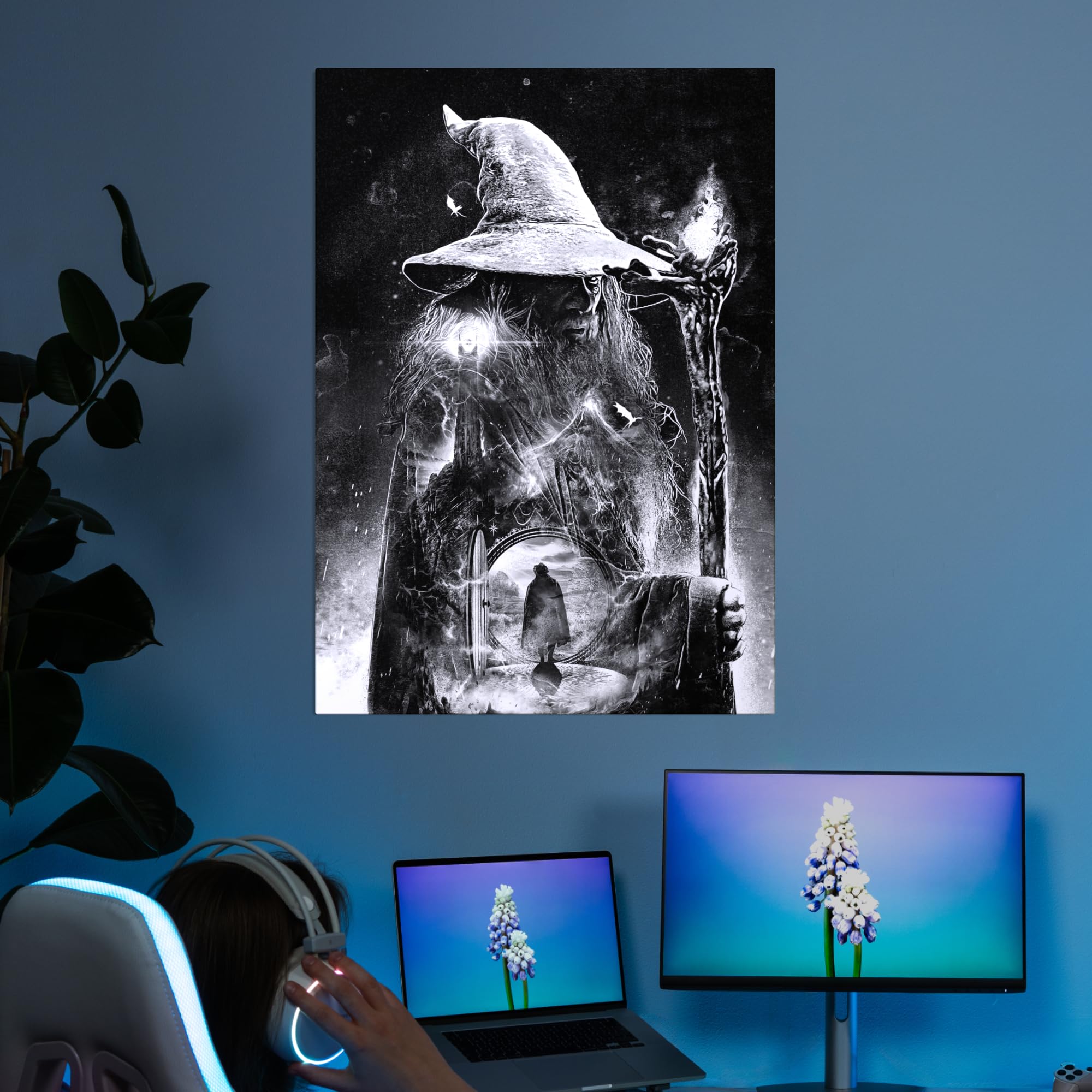 Displate - Poster in metallo - Middle Earth - The Lord of the Rings Alternative Posters - Gandalf the Grey - Dimensione L - 67,5 x 48 cm Matt