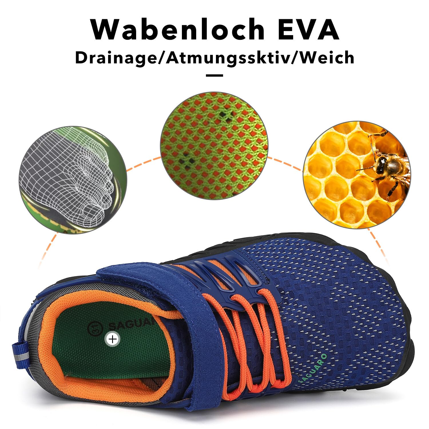 SAGUARO Barefoot Shoes Bambini Traspiranti Scarpe Barefoot Ragazzi Ragazze Scarpe Minimaliste Gr.24-36