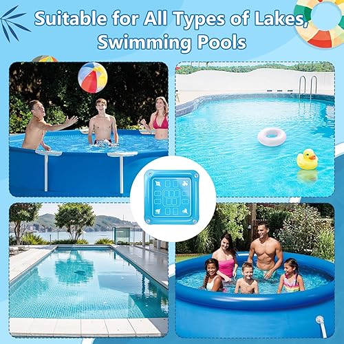 Miniatura 6 de Mesa de juego flotante para piscina  Mesa flotante inflable de 40 x 40 pulgadas para piscina con cartas de juego impermeables, gran mesa flotante
