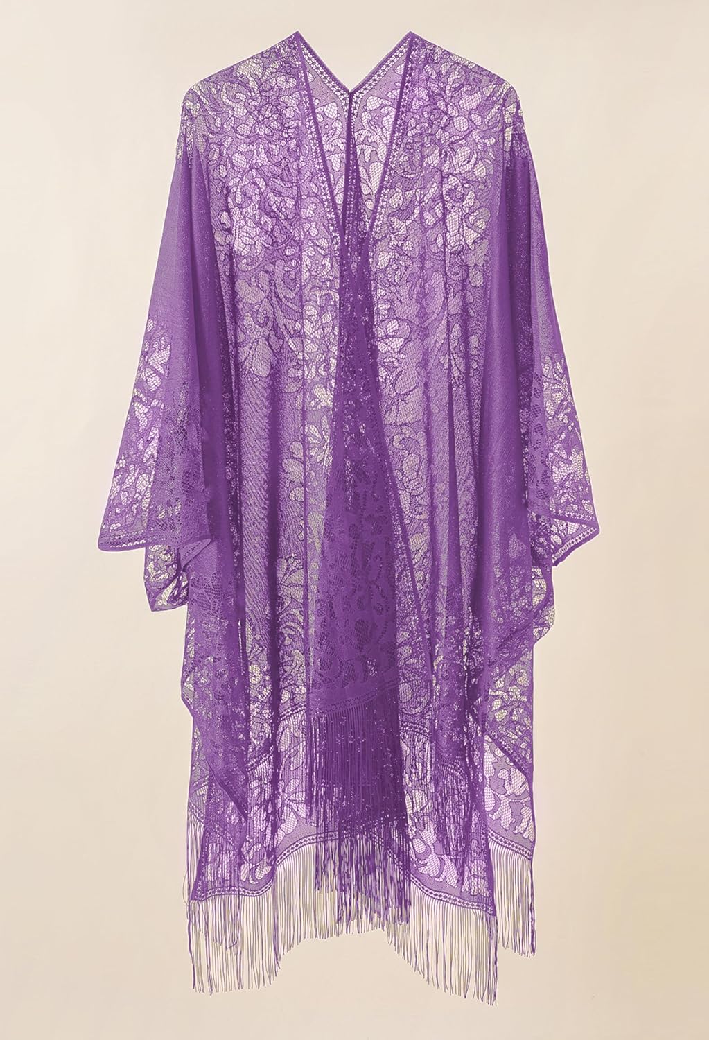 Sexy Elegant Lace Kimono Beach Cover Up for Women, Bathing Suit Cover Up, Open Front Swimsuit Coverup for Poolside, Seaside - Image 7