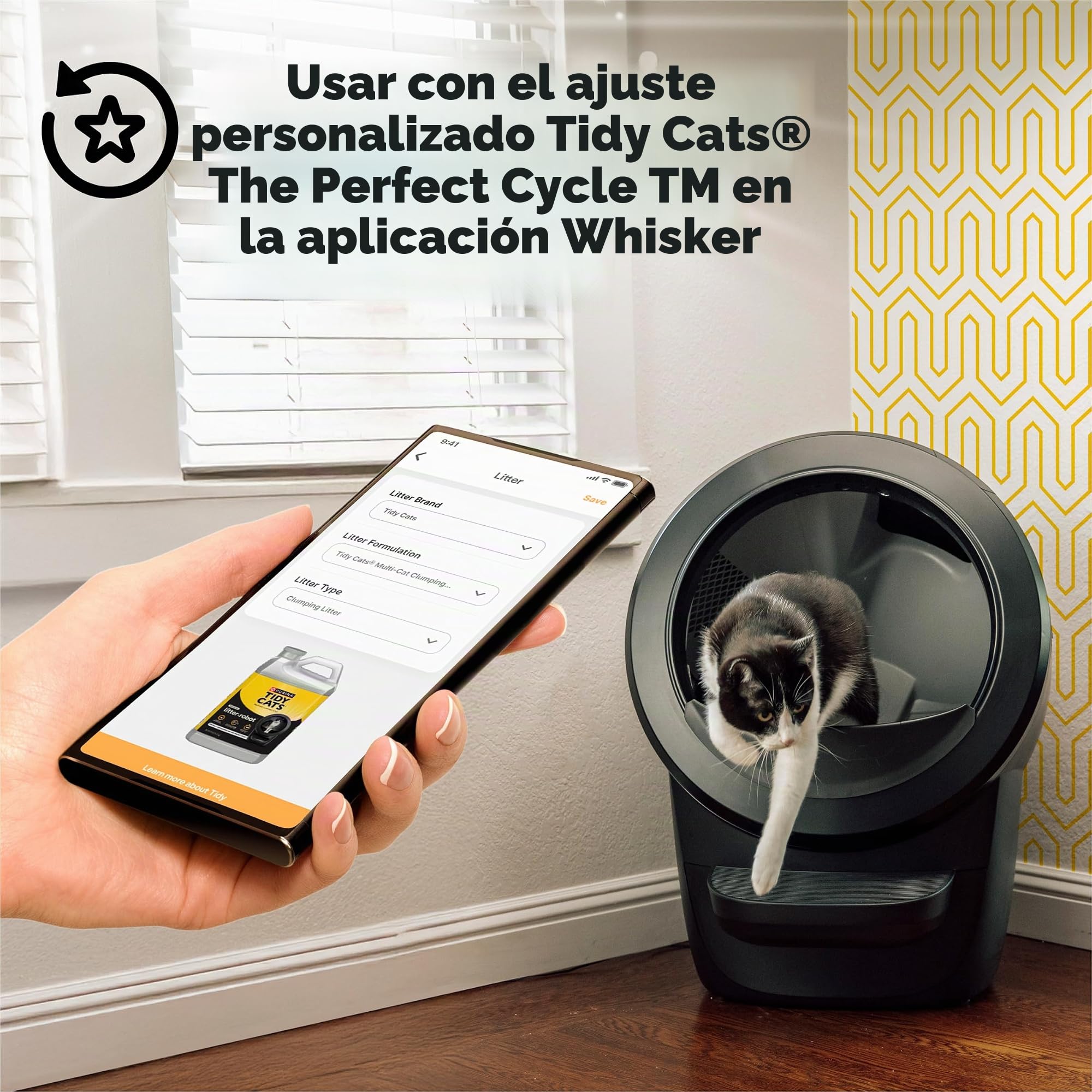 Purina Tidy Cats Arena para Gatos, fórmula de Control de olores para Gatos con Robot aglutinante, Caja de 22 Libras