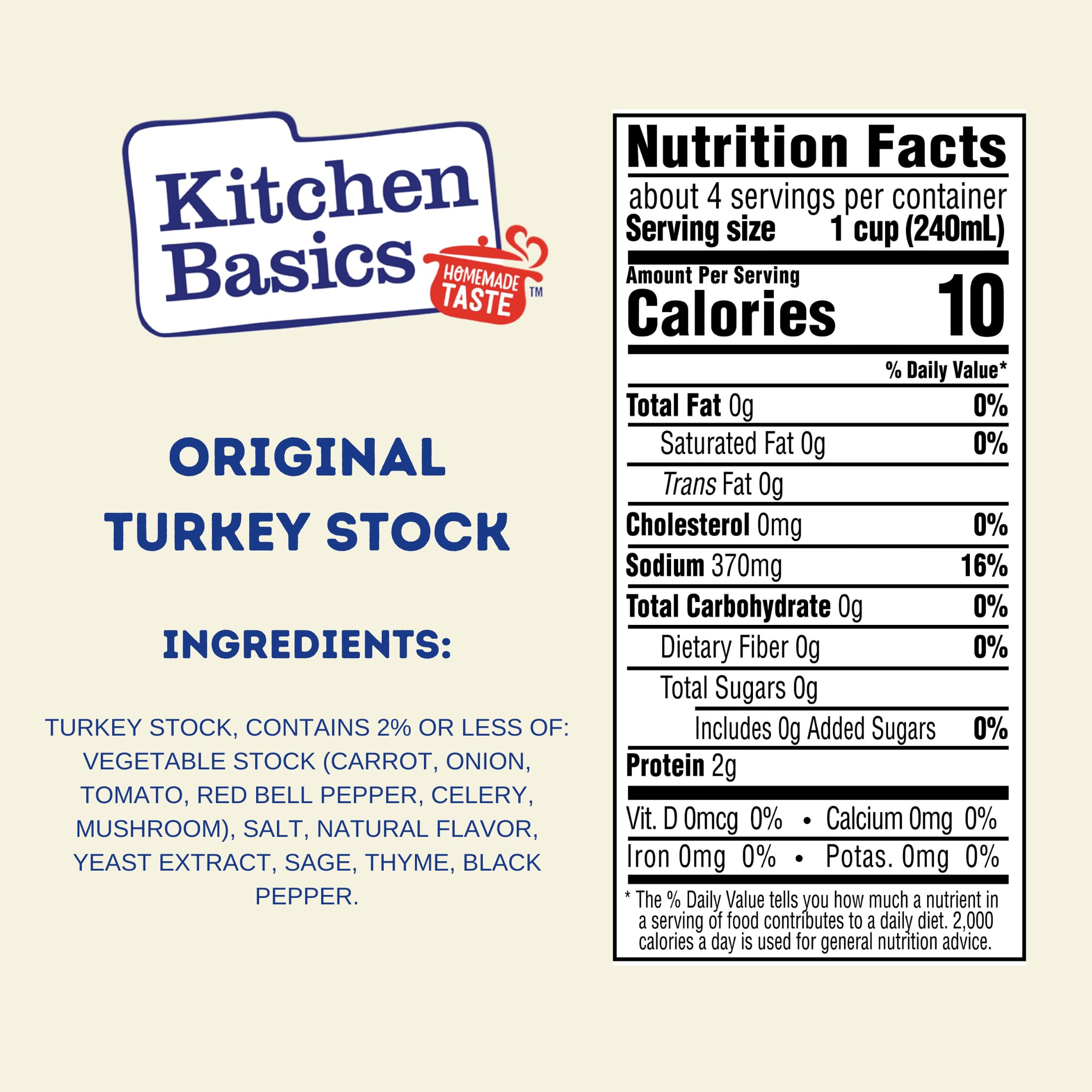 Kitchen Basics Turkey Stock - 32 oz Carton, The Perfect Base for Your Savory Kitchen Recipes and Stocking Up