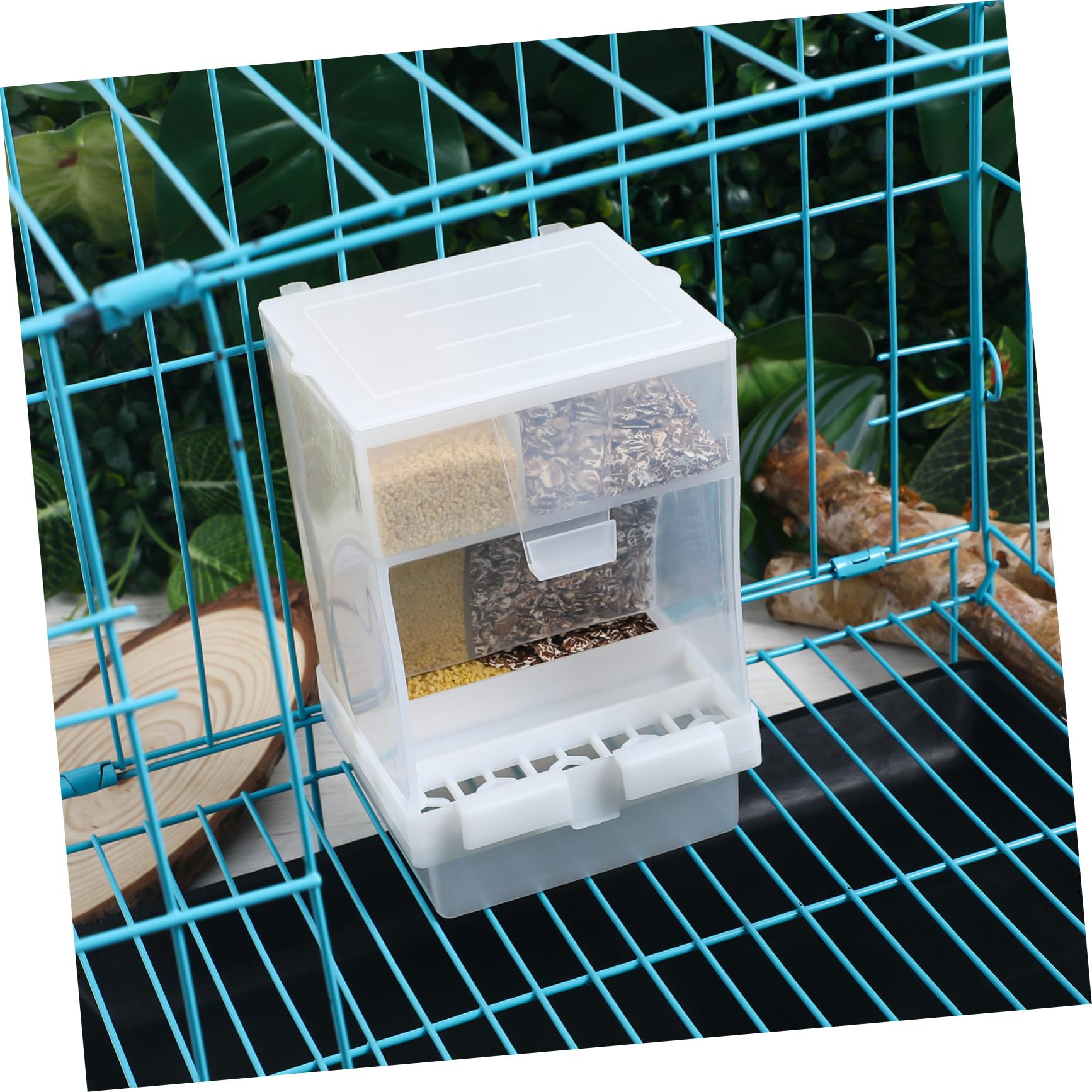 VANZACK 5sets Mangiatoia Per Con Alimentatore Per Pappagalli e Canarini Facile Installazione e Monitoraggio Alimentazione Scomparto Per