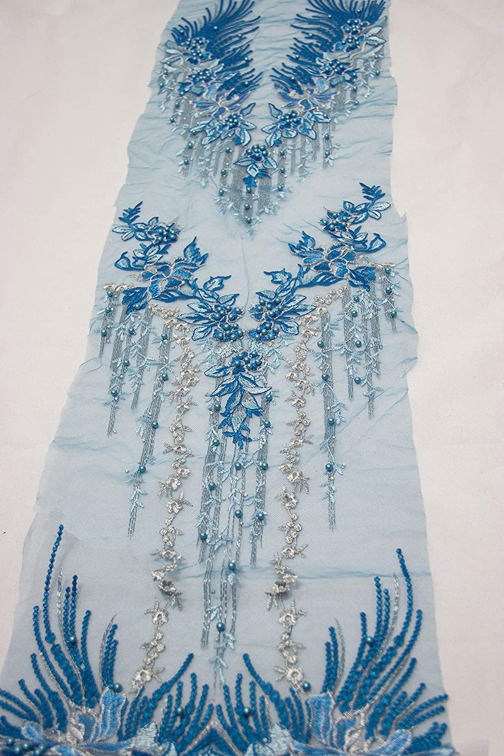 Appliques Florales 3D En Dentelle Brodée Perles Noires - Lot De 2 - Pour Couture, Robes, Décoration - 6